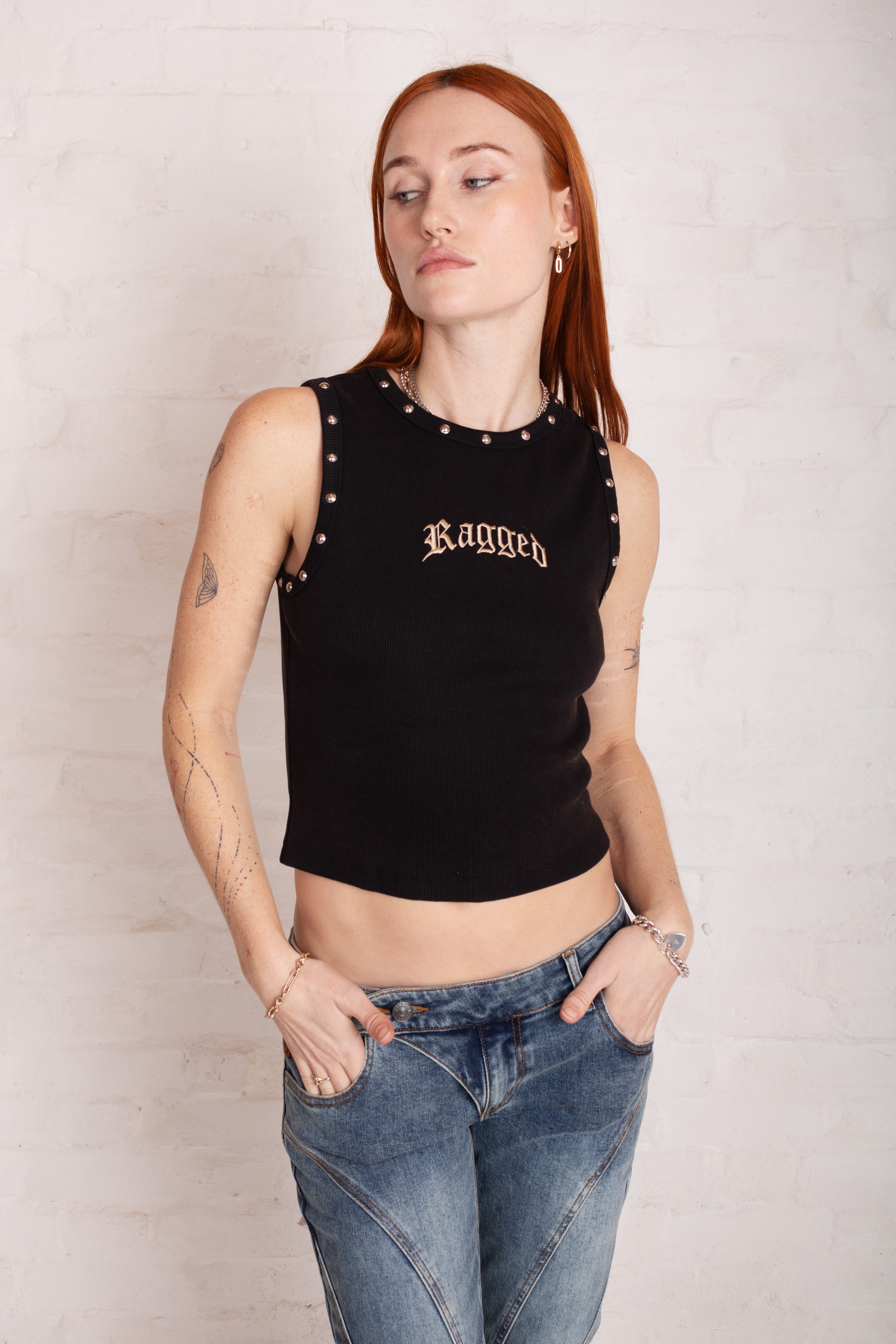 Rivet Logo Tank Top for Women - Comfortable Cotton Sleeveless Shirt for Casual Wear, Gym, and Summer Outfits