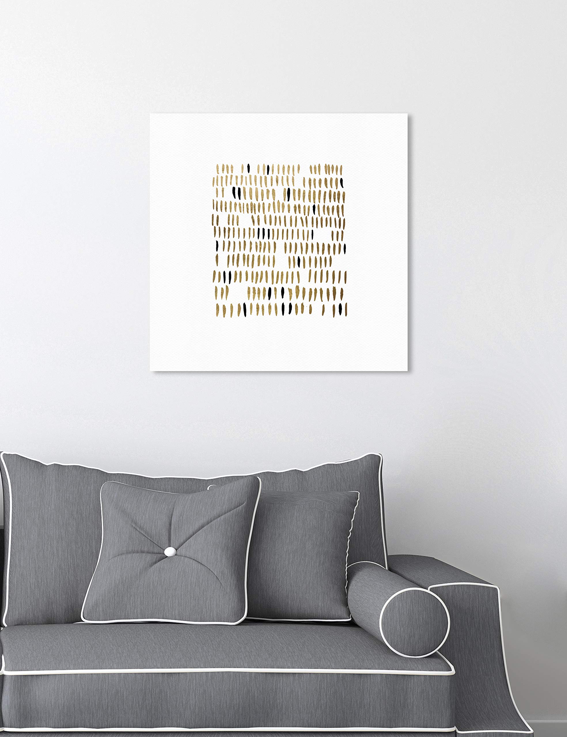 Oliver Gal Artist Co. Abstract Teeth Wall Art Canvas Print - 16x16 Inch Gold & White Modern Home Decor - Perfect for Living Room, Bedroom & Office Wall Decor