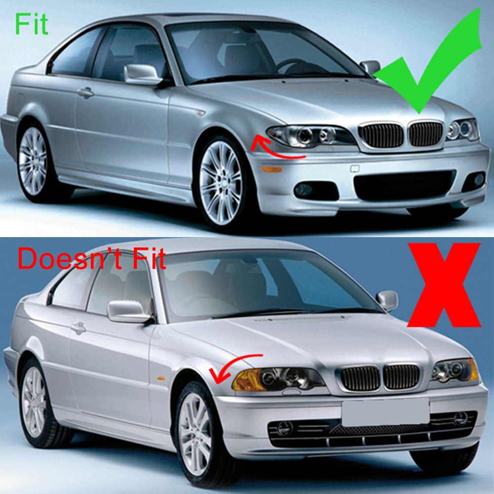 Gloss Black Front Kidney Grille for 2003-2006 BMW E46 325Ci 330Ci Coupe | Direct Fit Replacement Bumper Grille | Enhances Sporty Look for Your 2-Door Luxury Car