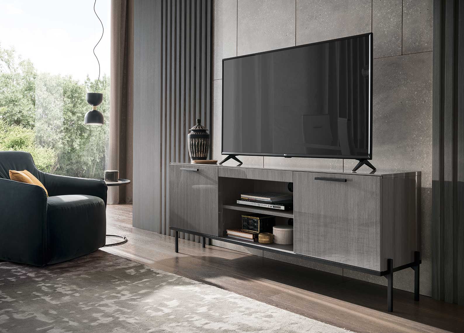 ALF Novecento TV Stand - Modern Entertainment Center with Storage for Living Room, Bedroom & Home Theater
