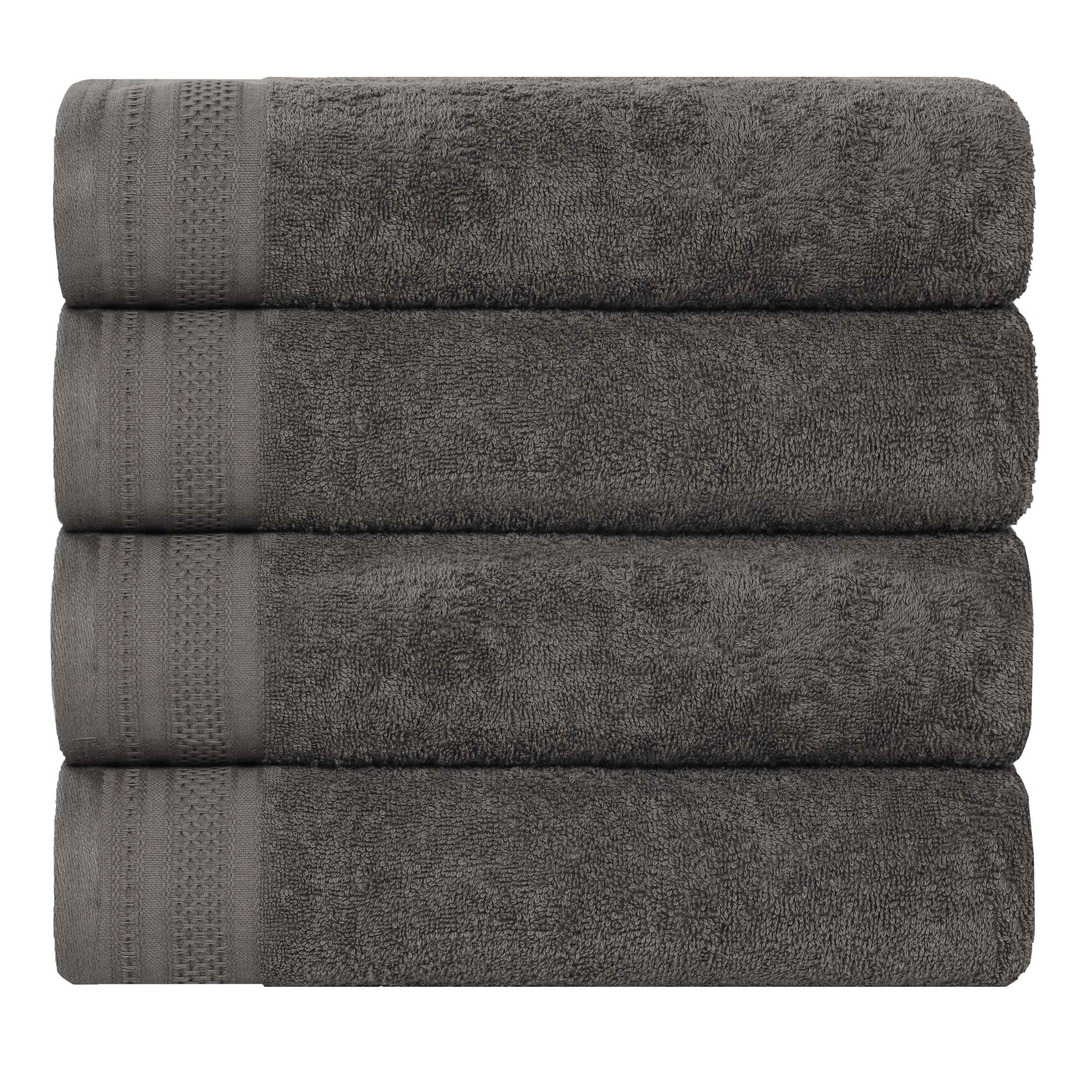 Premium Honeycomb Waffle Weave Cotton Bath Towels Set of 4 - Ultra Soft & Absorbent Luxury Bathroom Towels for Spa, Hotel, and Home Use