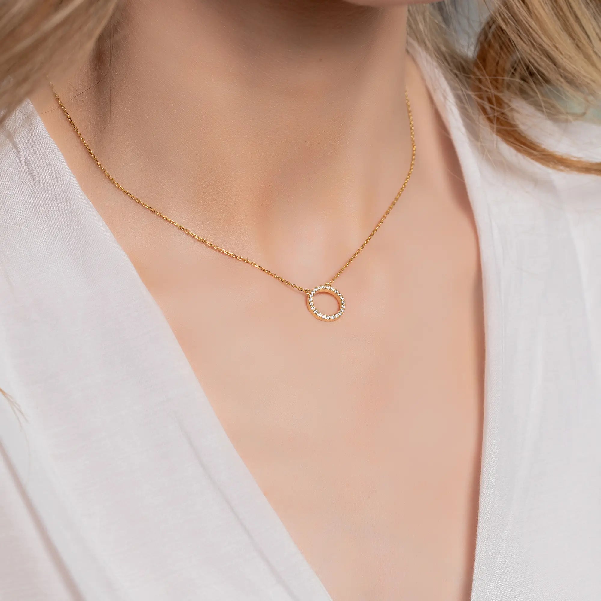 Elegant Hoop Circle Necklace for Women - Gold & Silver Layered Statement Jewelry - Perfect for Everyday Wear, Parties & Gifts