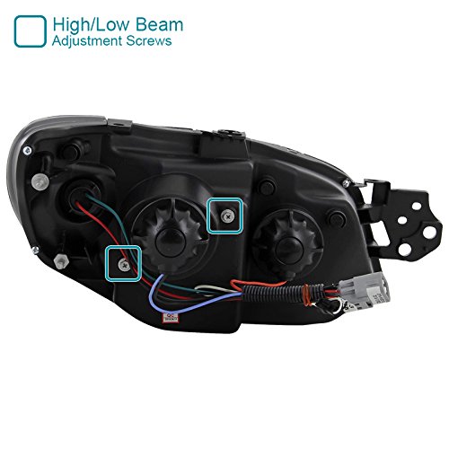 Spec-D Tuning 2LHP-WRX06JM-TM Black R8-Style LED Projector Headlights for Subaru Impreza WRX - High Performance Lighting Upgrade for Night Driving & Off-Road Adventures