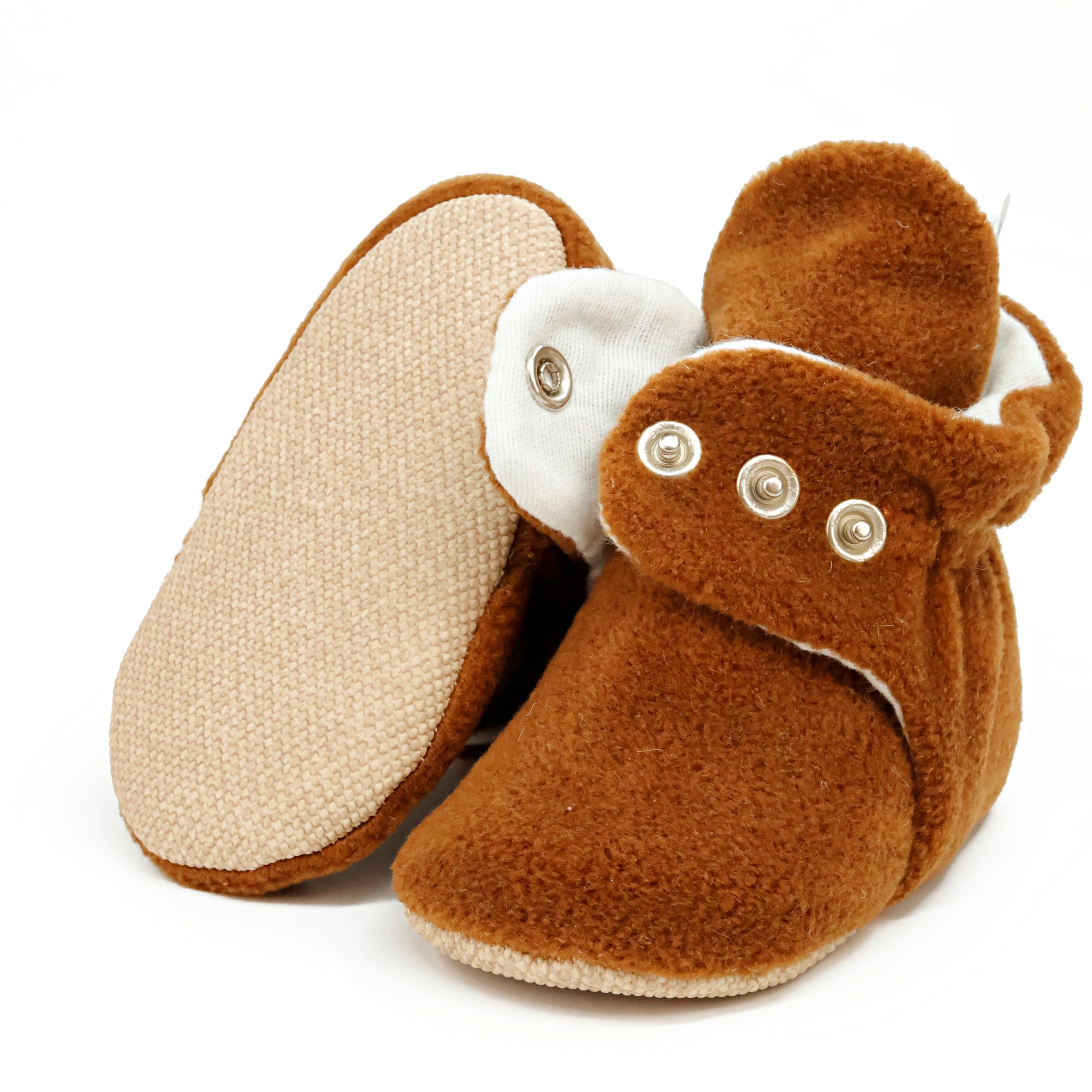 Ella Bonna Fleece Baby Booties - Warm Organic Infant Socks for Newborns & Toddlers | Cozy Winter Footwear for Indoor & Outdoor Use