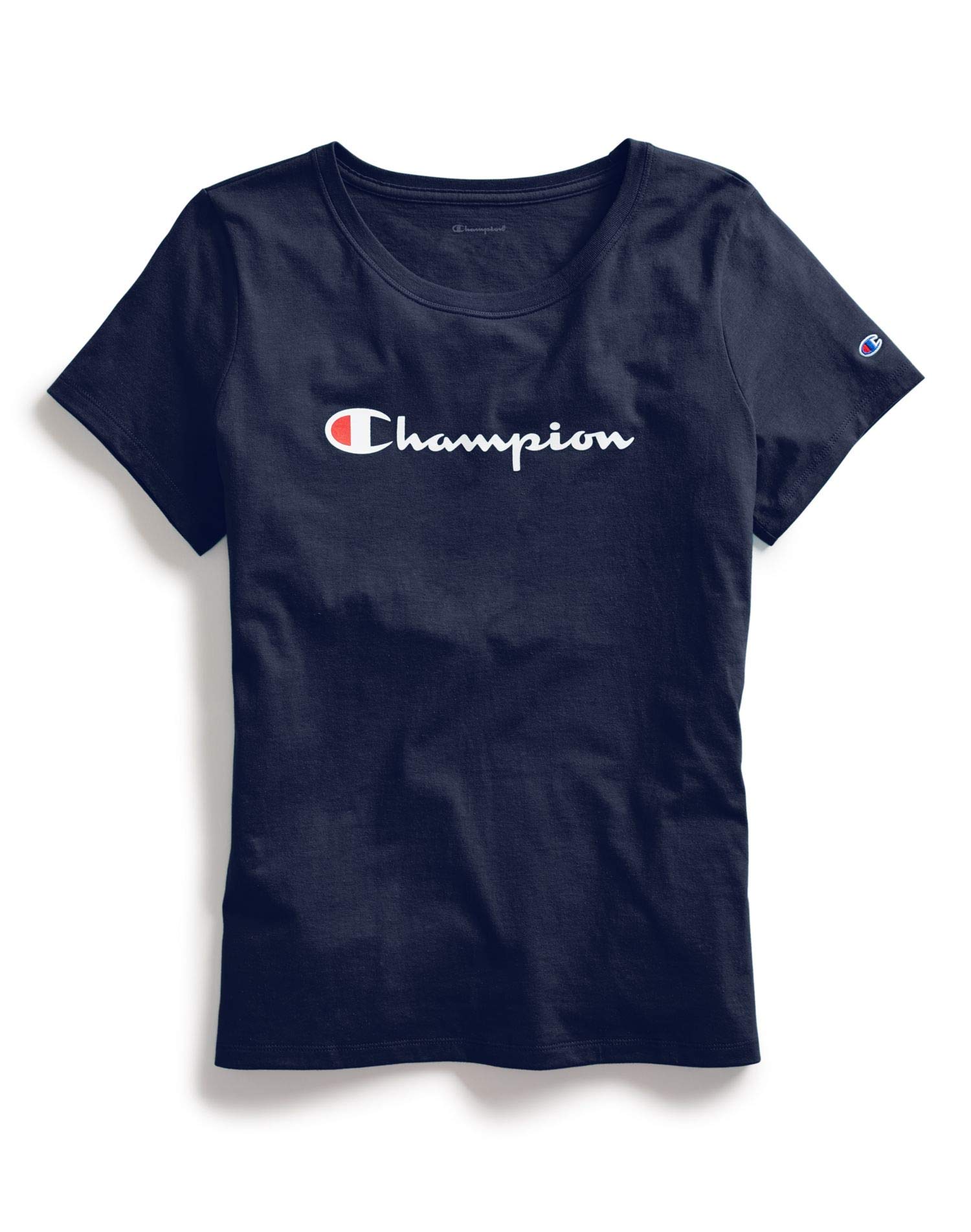 Champion Women's Classic Script T-Shirt - Comfortable Cotton Casual Tee for Everyday Wear, Gym, and Lounge