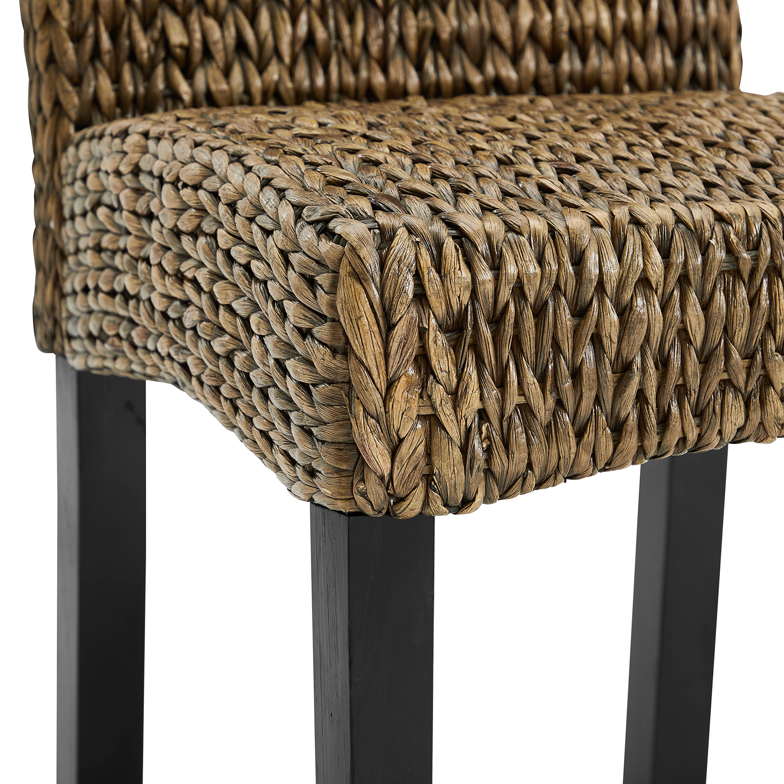 Crosley Edgewater Handwoven Natural Rattan Dining Chairs Set of 2 - Seagrass Wicker Chairs for Patio, Dining Room & Outdoor Use