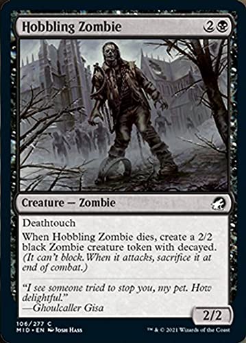 Magic: the Gathering - Hobbling Zombie (106) Foil Card - Innistrad: Midnight Hunt - Collectible Trading Card Game for Deck Building & Strategy Battles