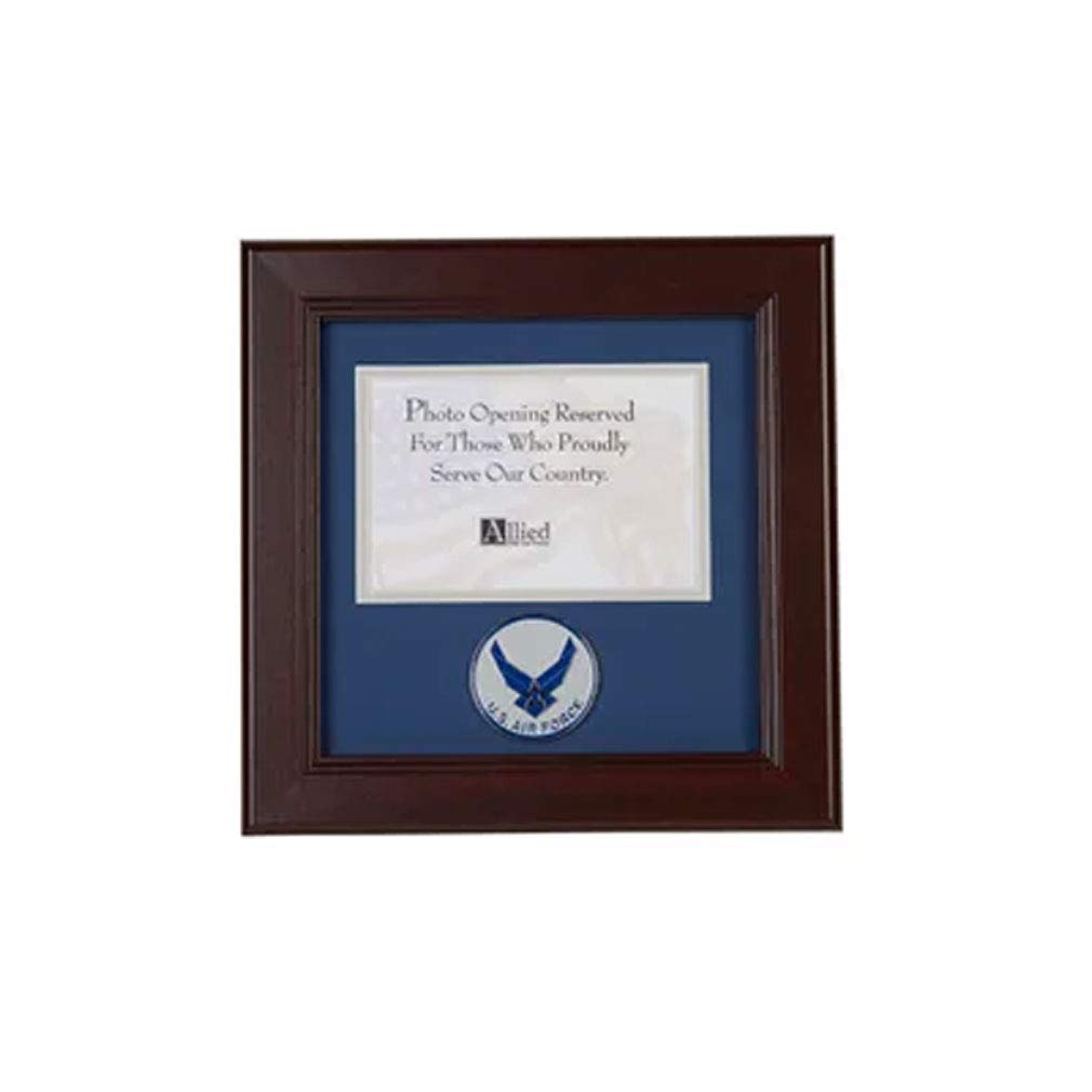 4x6 Inch Landscape Picture Frame - Air Force Medallion Design for Military Home Decor | Perfect for Displaying Photos, Awards & Memorabilia in Offices, Living Rooms & Military Themed Spaces