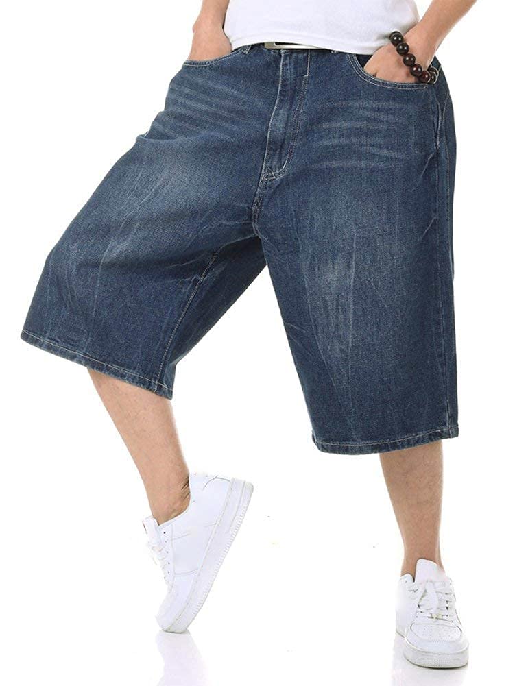 IDEALSANXUN Men's Baggy Jean Shorts | Casual Loose Fit Denim Jorts for Summer | Perfect for Beach, Streetwear & Outdoor Activities
