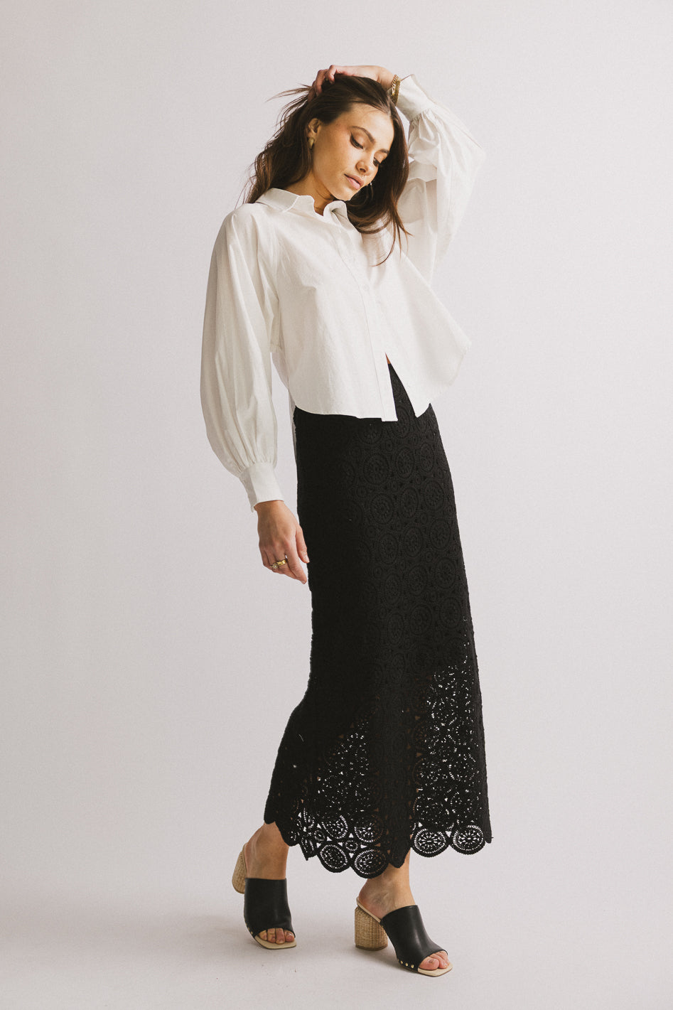 Nanet Black Crocheted Maxi Skirt - Boho Chic Summer Beach Dress for Women | Perfect for Vacations, Music Festivals & Casual Outings