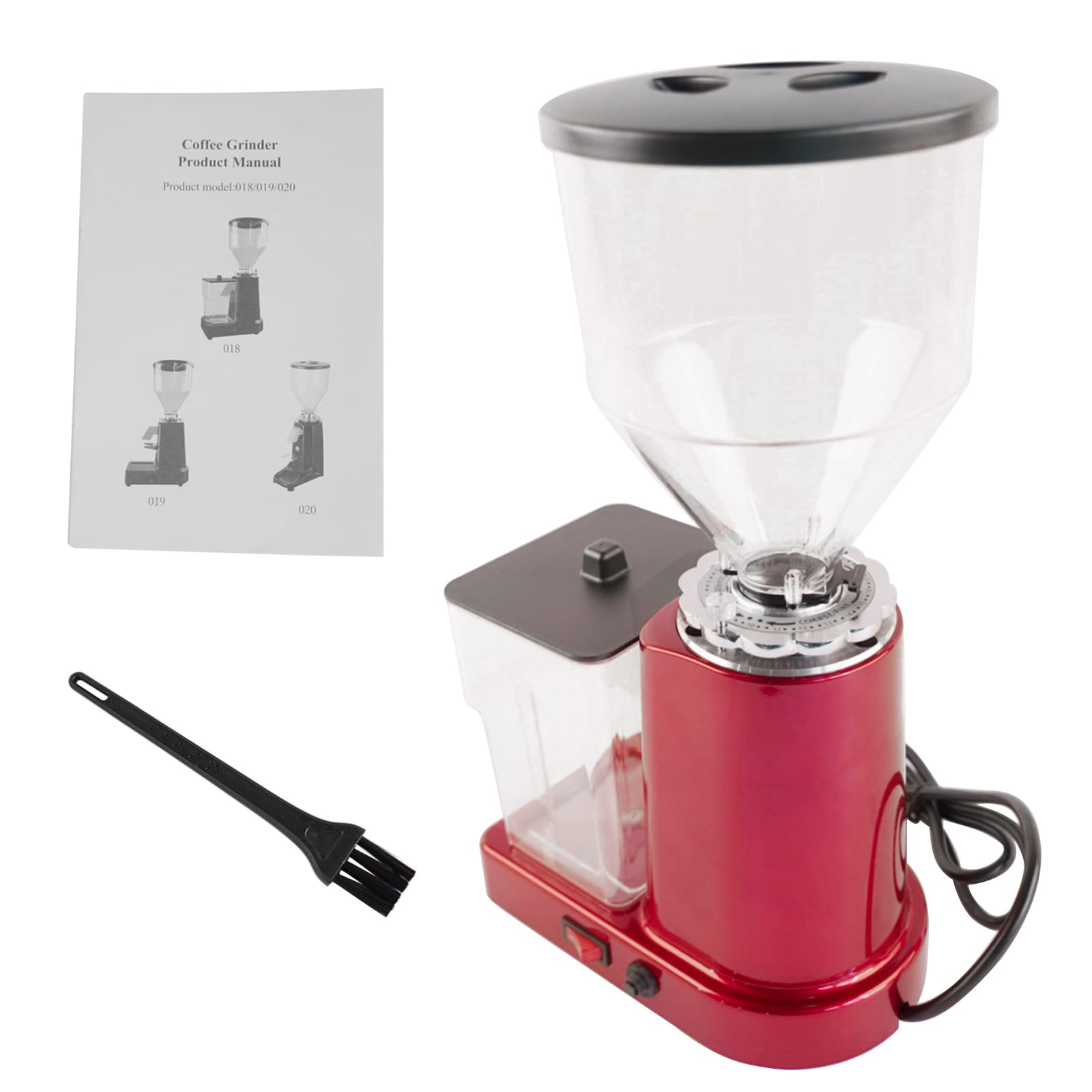 Premium 35oz Electric Coffee Bean Grinder - 19 Adjustable Grind Settings, Flat Burr Mill for Espresso, French Press & Drip Coffee - Large Capacity Stainless Steel Coffee Grinder (Red) - Perfect for Home Kitchens, Coffee Shops & Office Break Rooms