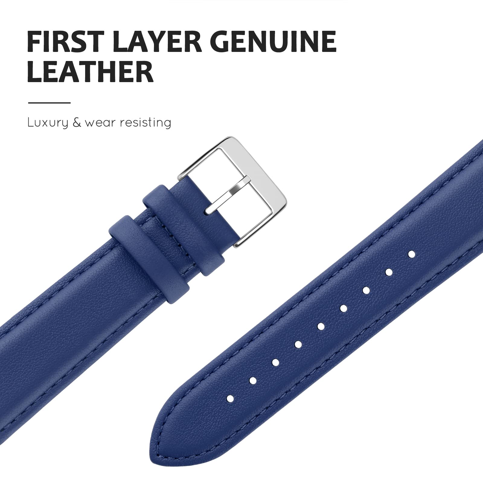 Genuine Leather Band for Apple Watch 38mm 40mm 41mm 42mm - Soft Replacement Strap Compatible with iWatch Series 10/9/8/7/6/5/4/3/2/1/SE/Sport Edition - Women's Fashion Accessory for Workout, Office & Daily Wear