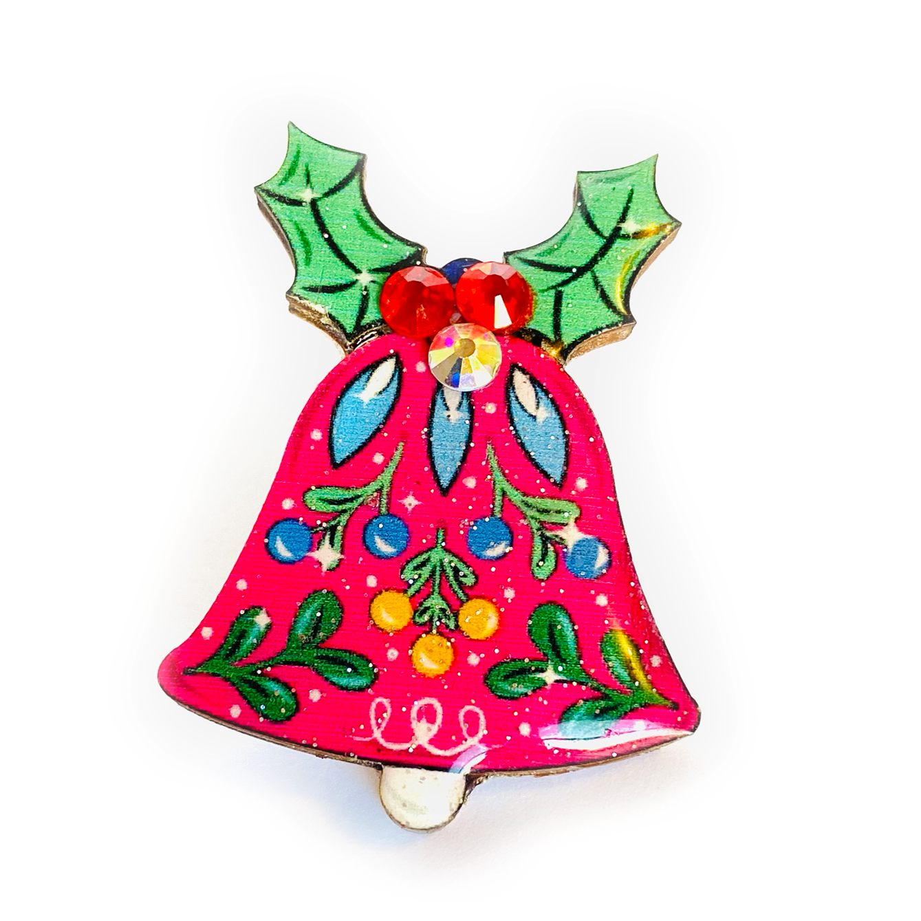 Elegant Christmas Bell Brooch by Rosie Rose Parker - Perfect for Holiday Parties, Gift Giving & Festive Outfits
