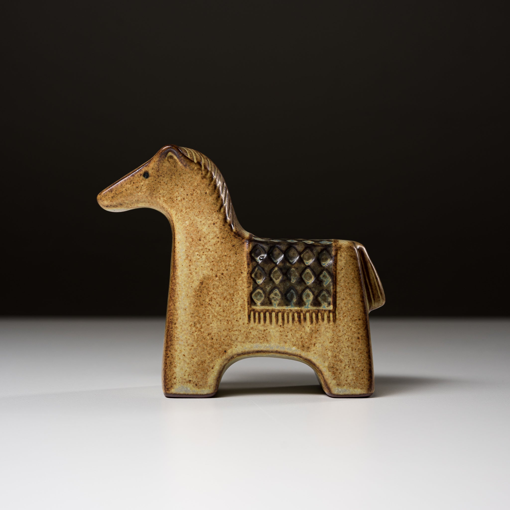 Seto Ware KASHIWA Handmade Animal Ornament - Ceramic Horse Figurine | Japanese Traditional Pottery for Home Decor, Gift & Collectible
