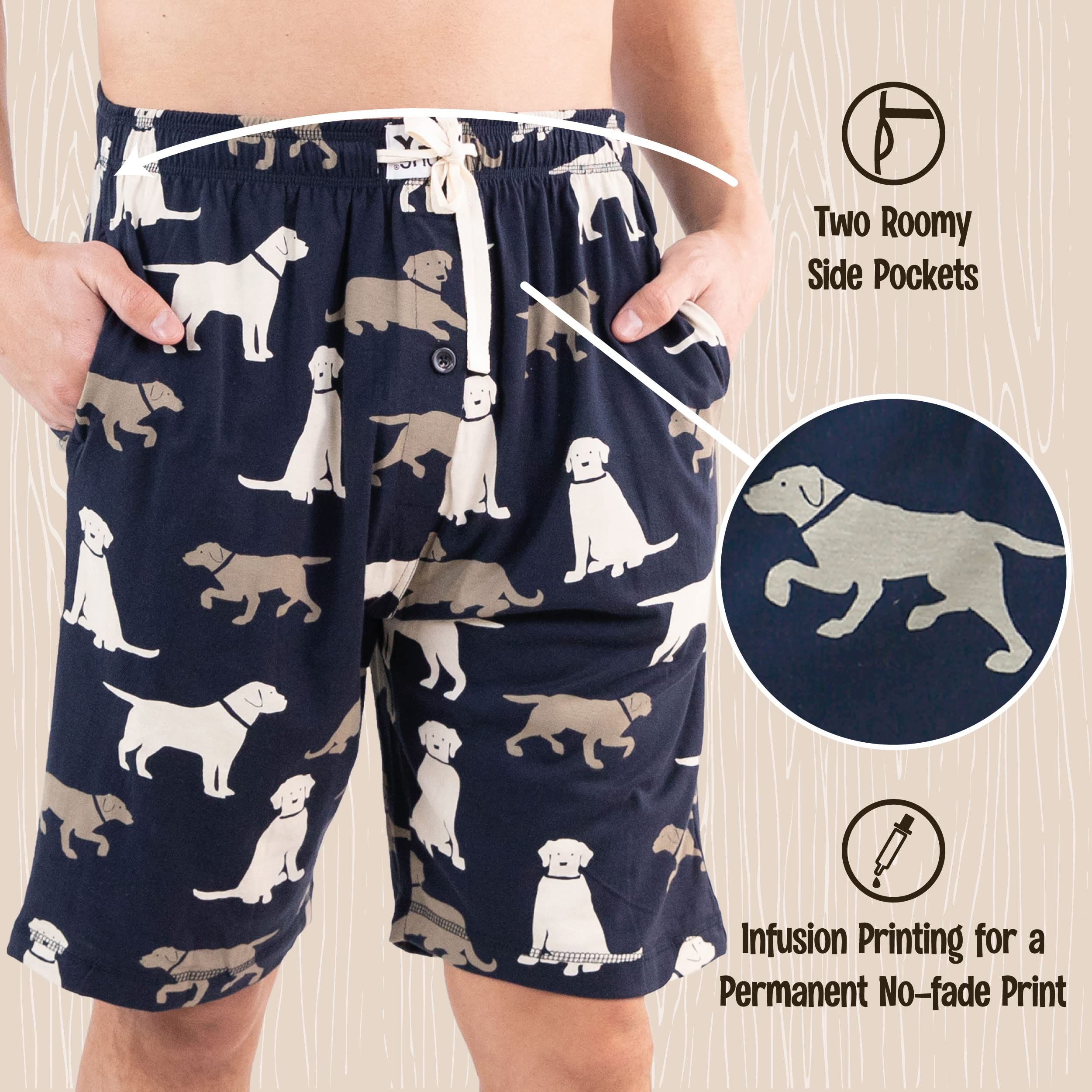 Lazy One Men's Pajama Shorts - Soft & Comfortable Sleepwear Pants for Lounge & Nightwear | Perfect for Summer, Travel & Relaxing at Home