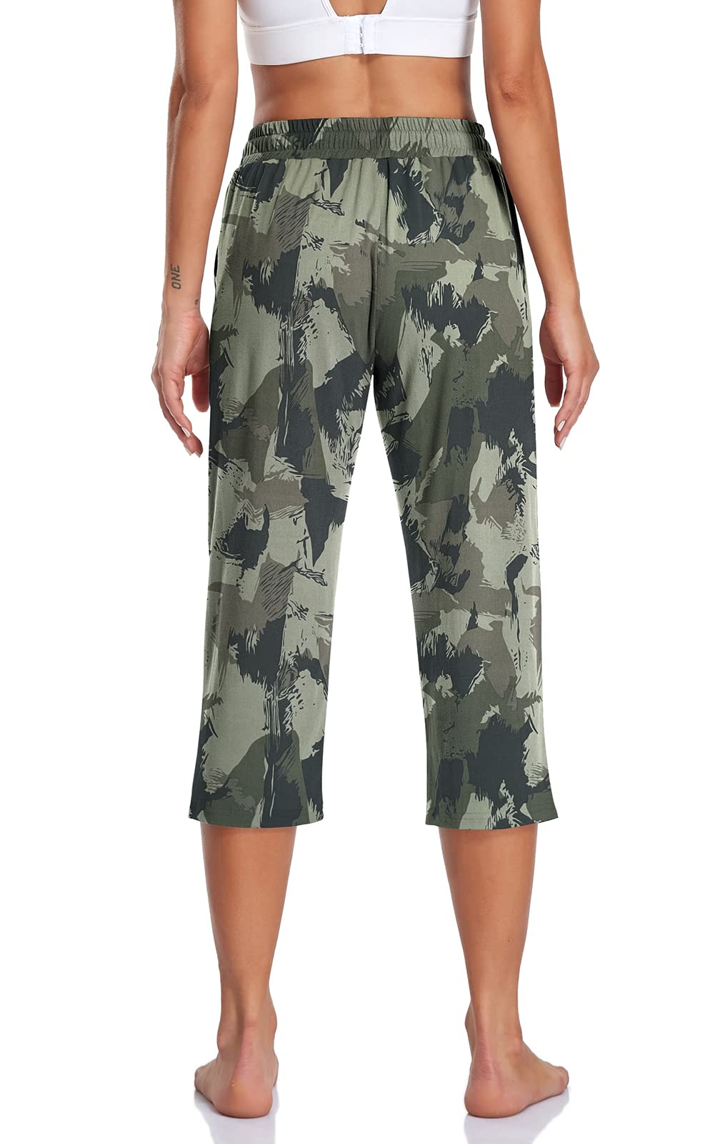 TARSE Women's Capri Yoga Pants - Soft Loose Fit Workout Sweatpants with Drawstring & Pockets for Yoga, Running, Gym, Lounge & Casual Wear
