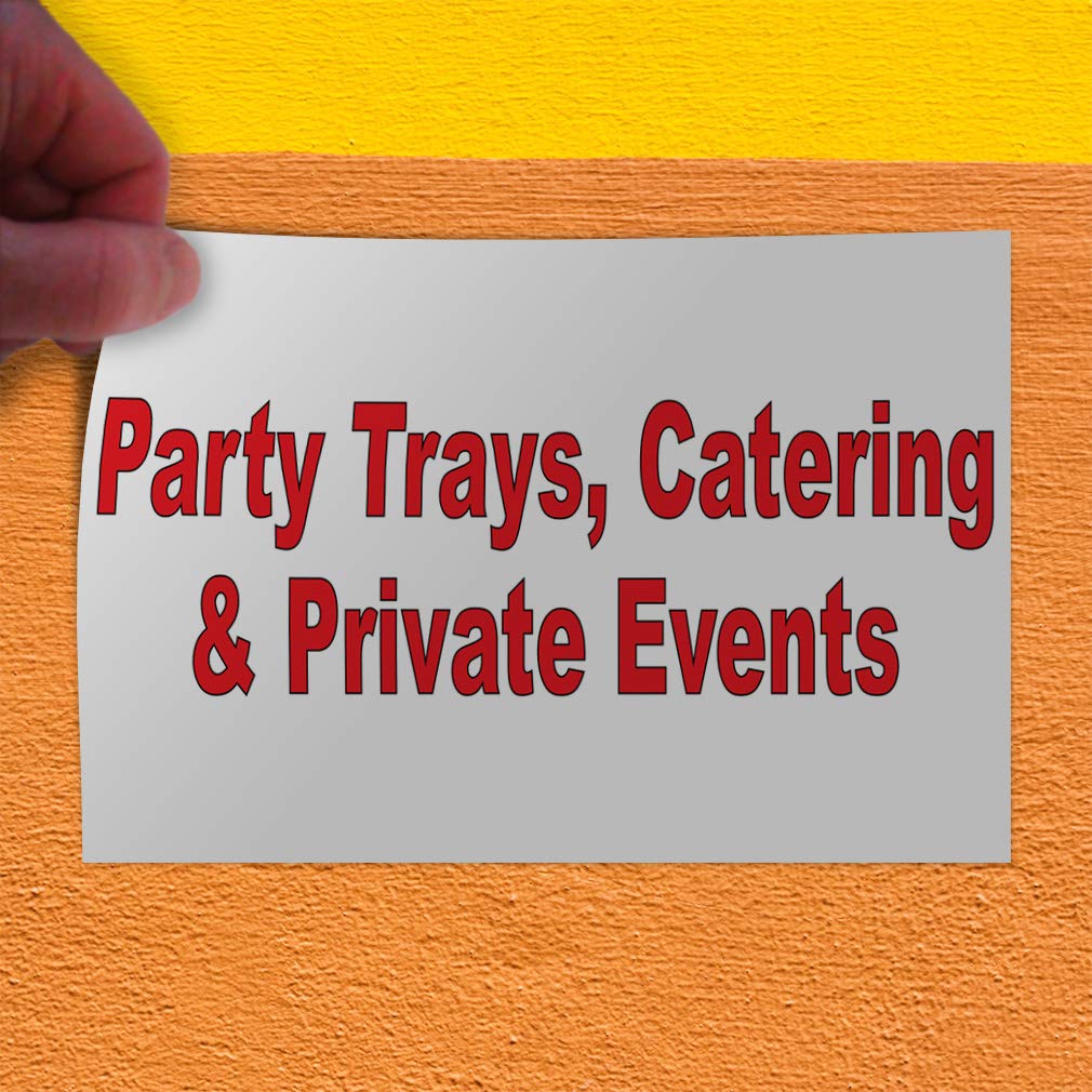 Red Industrial Vinyl Safety Sign Decal Stickers (12x8 Inches) - Durable Party, Catering & Business Labels for Events, Warehouses & Workplaces