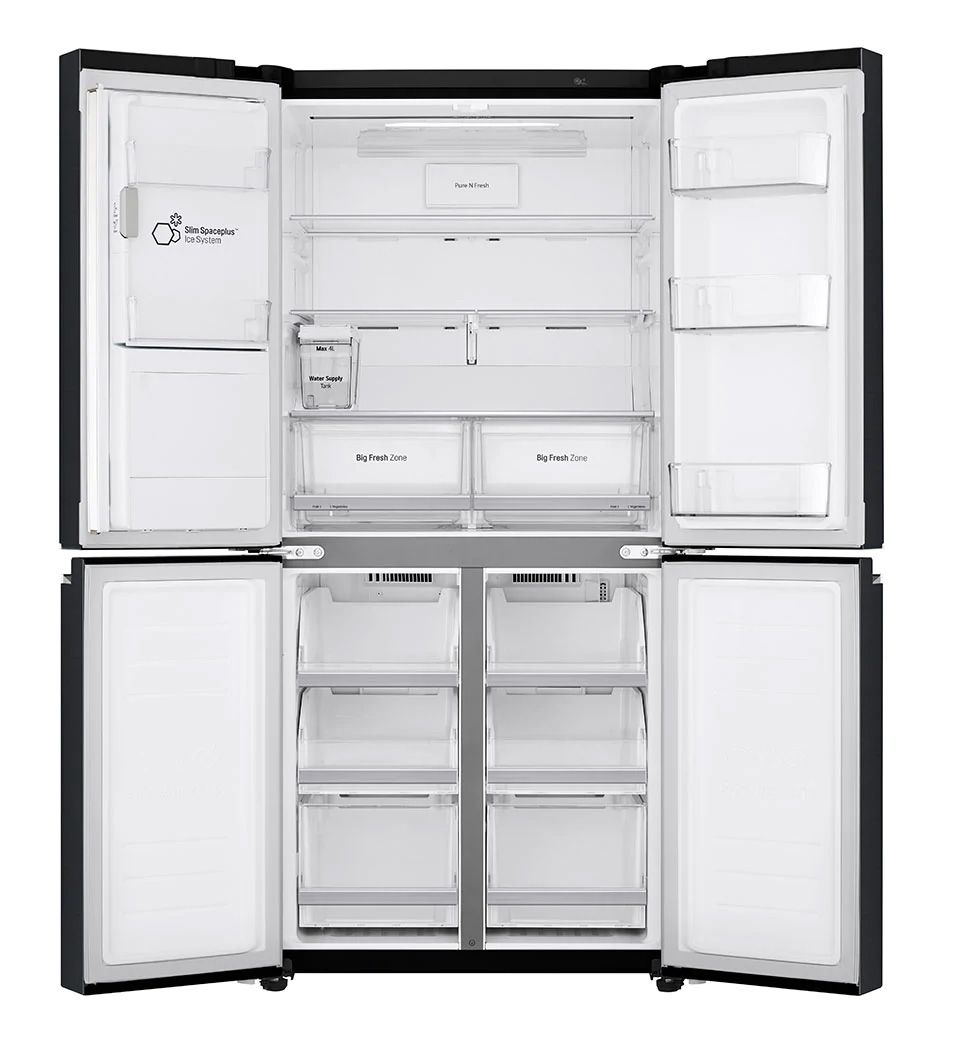 LG 570L Slim French Door Refrigerator GF-L570MBNL - Energy Efficient Stainless Steel Fridge for Modern Kitchen & Open Floor Plans