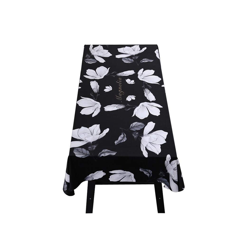 Premium Velvet Tablecloth - Washable Polyester, Fade Resistant & Waterproof Rectangle Table Linen (100x140cm) for Holiday Dinners, Parties, and Home Decor - Elegant Black