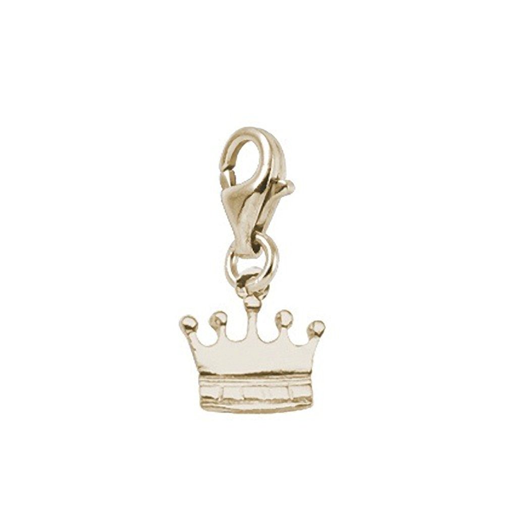 Elegant Crown Charm with Lobster Claw Clasp - Sterling Silver Jewelry Pendant for Bracelets & Necklaces - Perfect for DIY Jewelry Making, Gifts, and Everyday Wear
