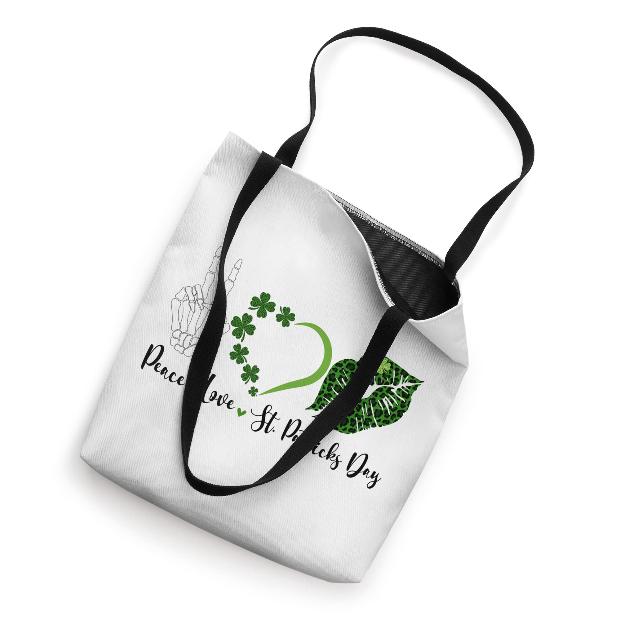 St. Patrick's Day Shamrock Peace Love T-Shirt & Tote Bag Set - Irish Pride Apparel for Parades, Parties & Festive Celebrations