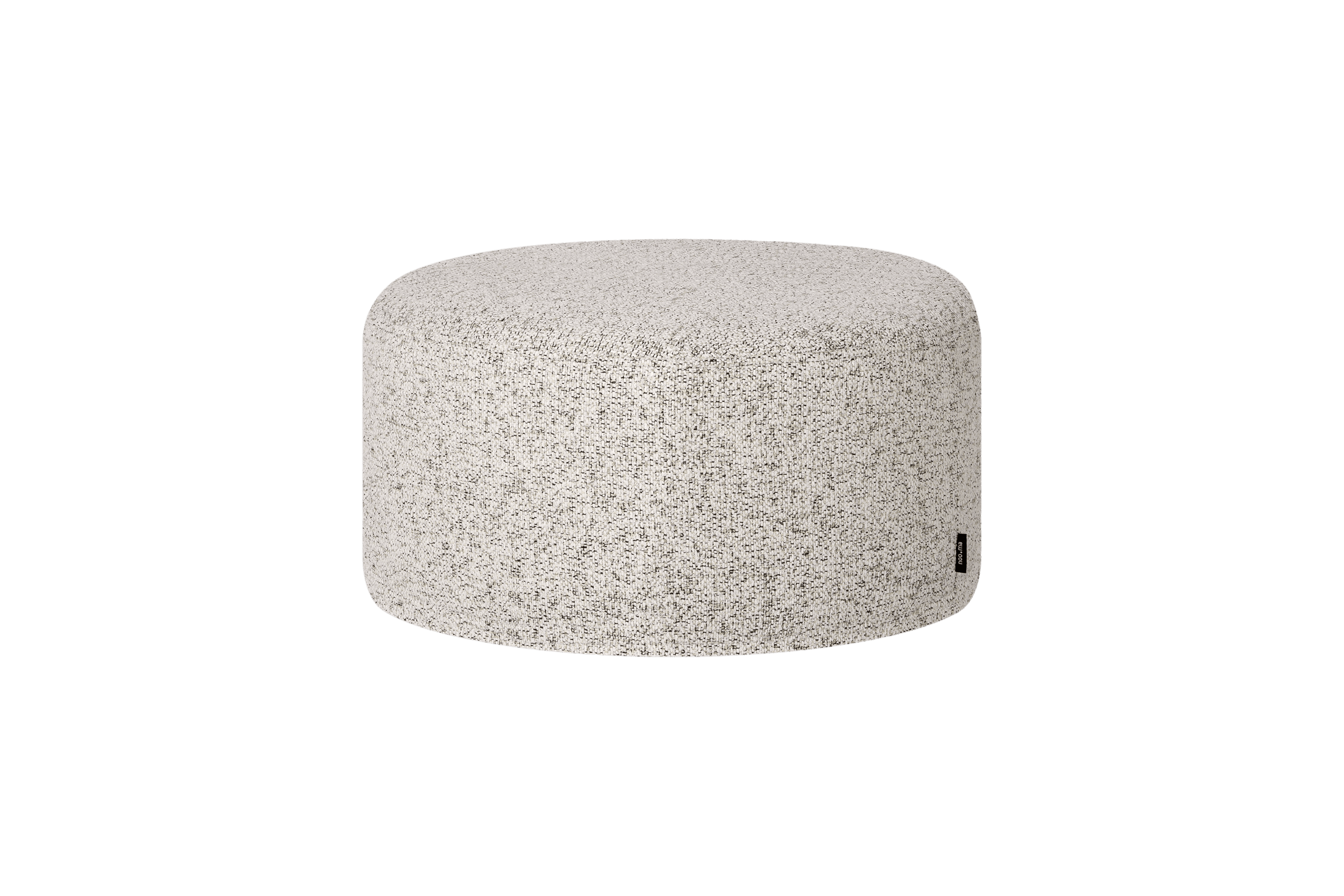 Handmade Folk Pouf Ottoman - Low Clay Grey Melange Boho Style Floor Seating for Living Room, Bedroom & Nursery Decor