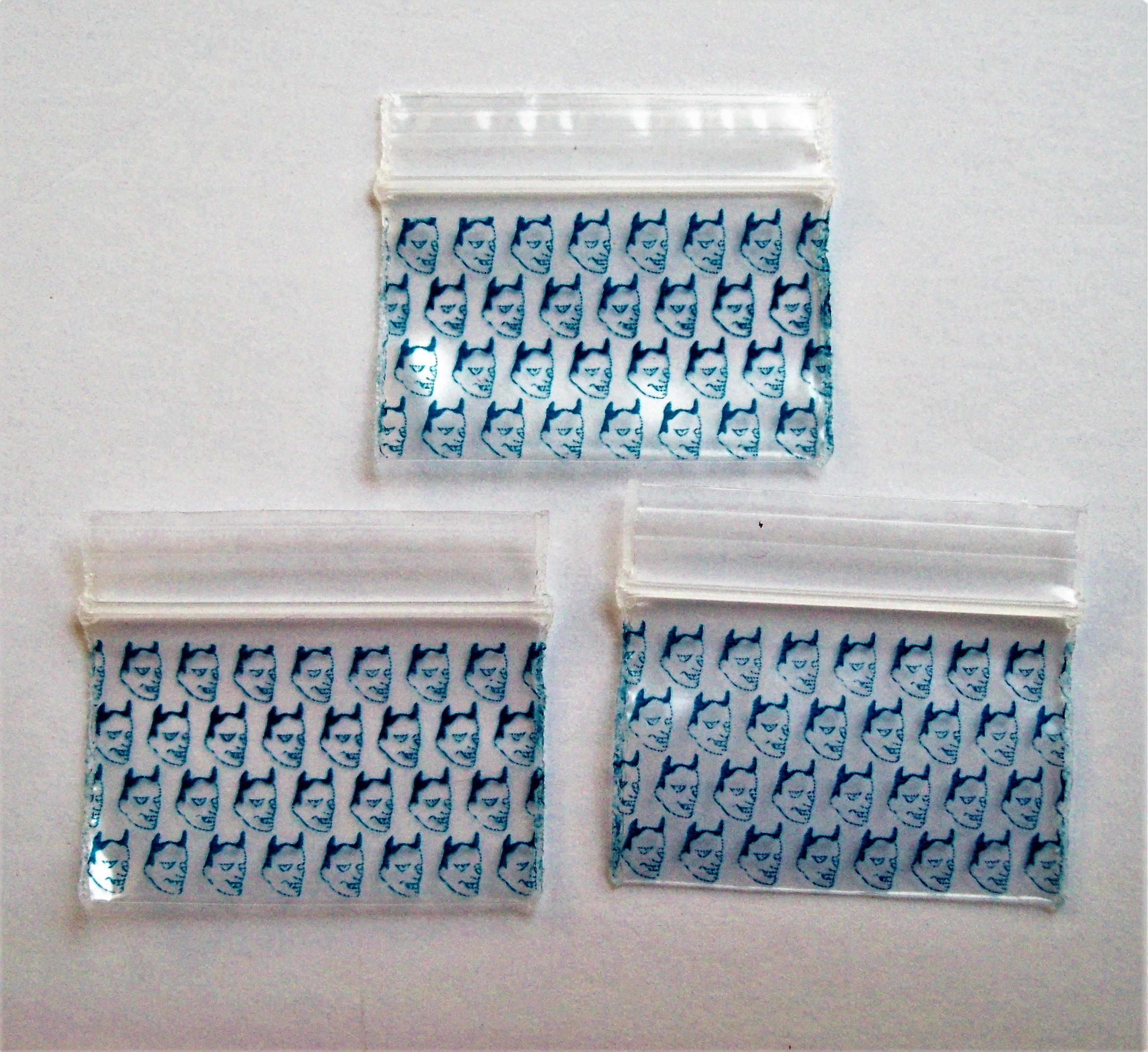 600 Pack Printed Mini Resealable Bags - 1.25