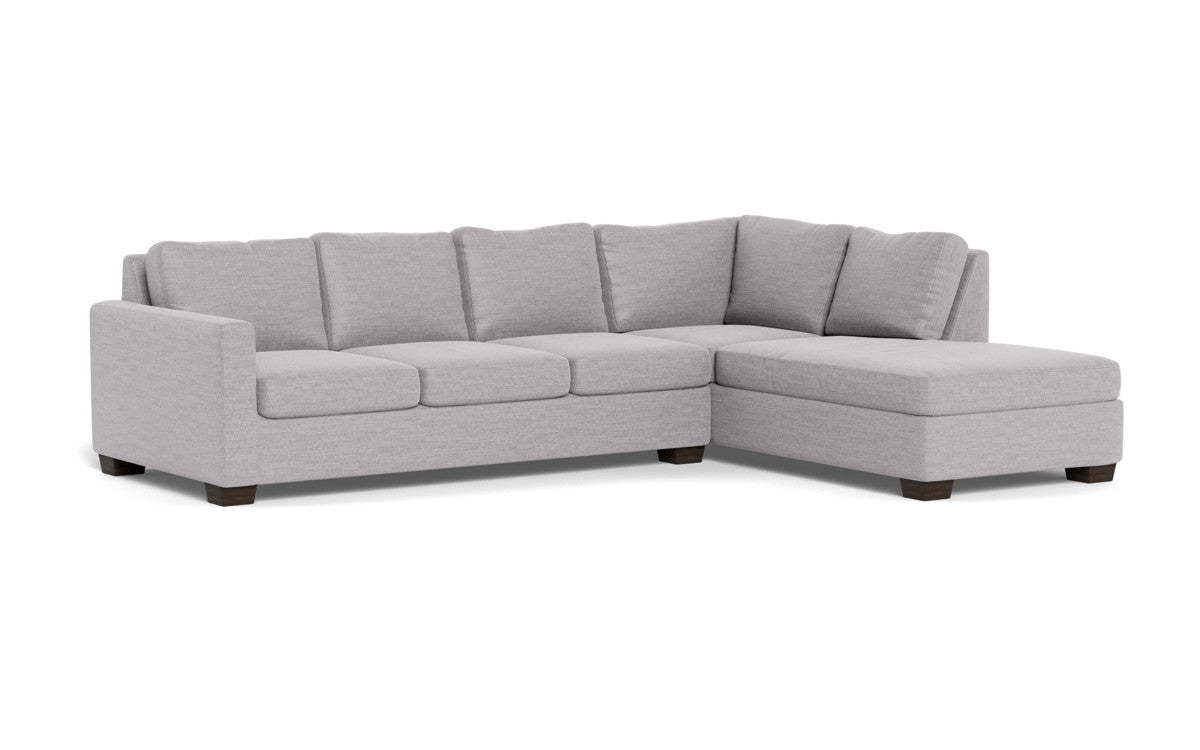 Track 121 Right Chaise Sleeper Sectional Sofa - Modern L-Shaped Convertible Couch with Pull-Out Bed for Living Room, Guest Room & Small Spaces