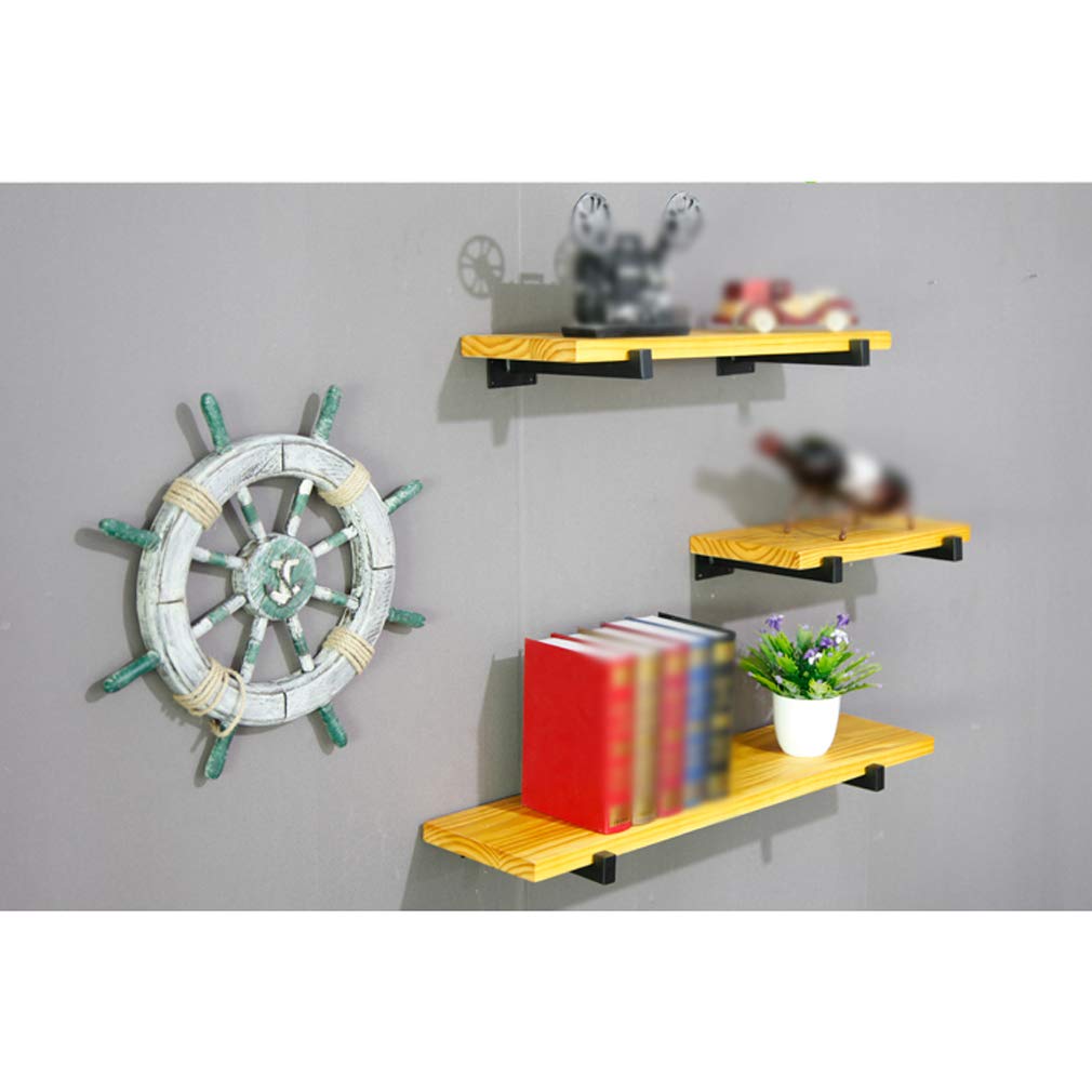Heavy Duty Floating Shelf Brackets - 2 Pack 15cm/5.9in Wrought Iron Wall Mounted Shelf Supports for Bookshelves, Storage Racks & Shoe Racks - Hidden Right Angle Pipe Design for Modern Home & Office Organization