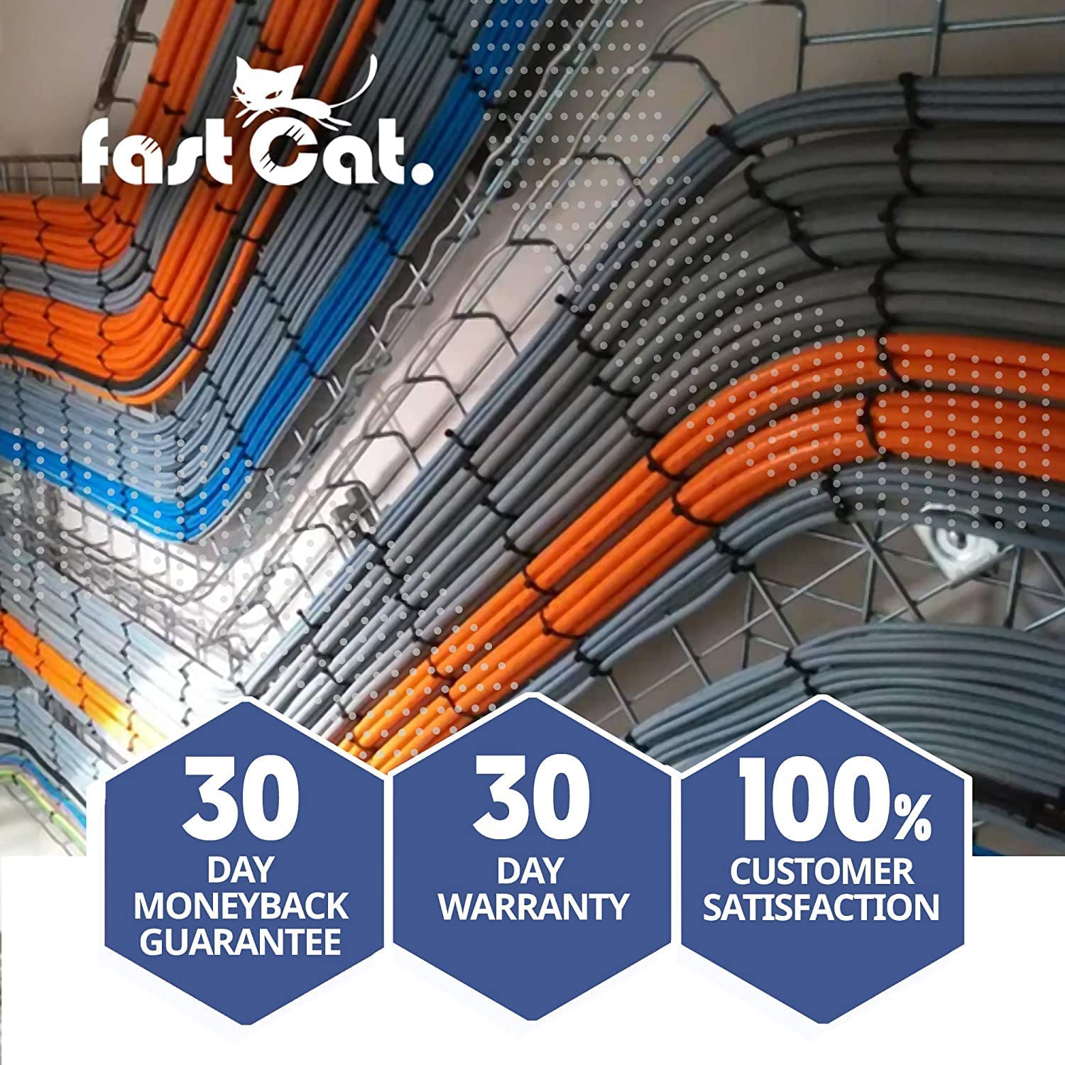 Fast Cat. Cat6 Direct Burial Outdoor Ethernet Cable - 1000Ft Waterproof Cat6 Cable with 23AWG Solid Copper Conductors - CMX, UTP 550MHz Heavy Duty Network & Gaming Ethernet Cable – White | Ideal for Outdoor Networking, Gaming Setups & High-Speed Internet Connections