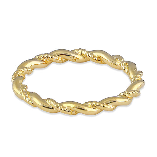 14K Solid Gold Twist Ring for Women - Elegant Stackable Band, Perfect for Everyday Wear, Gift Giving & Special Occasions