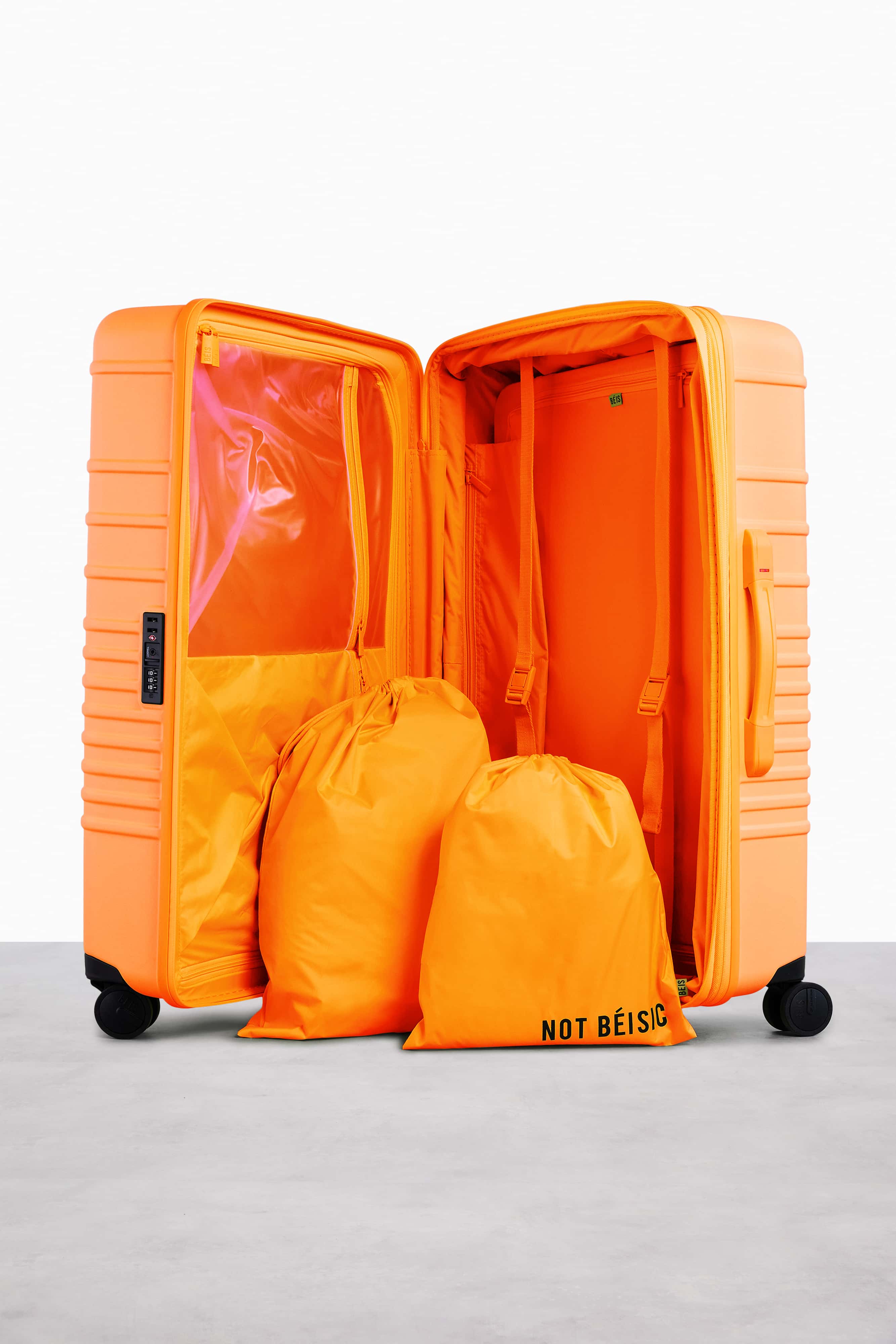 Large Check-In Roller Suitcase in Creamsicle - Spacious & Durable Travel Luggage for Airlines, Vacations & Business Trips
