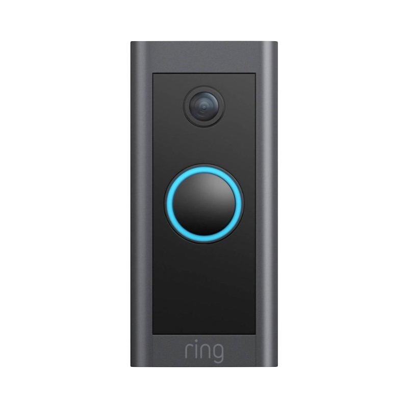 WiFi Video Doorbell with HD Camera - Wired Smart Security Doorbell in Black - Monitor Your Home & Deter Intruders for Enhanced Safety
