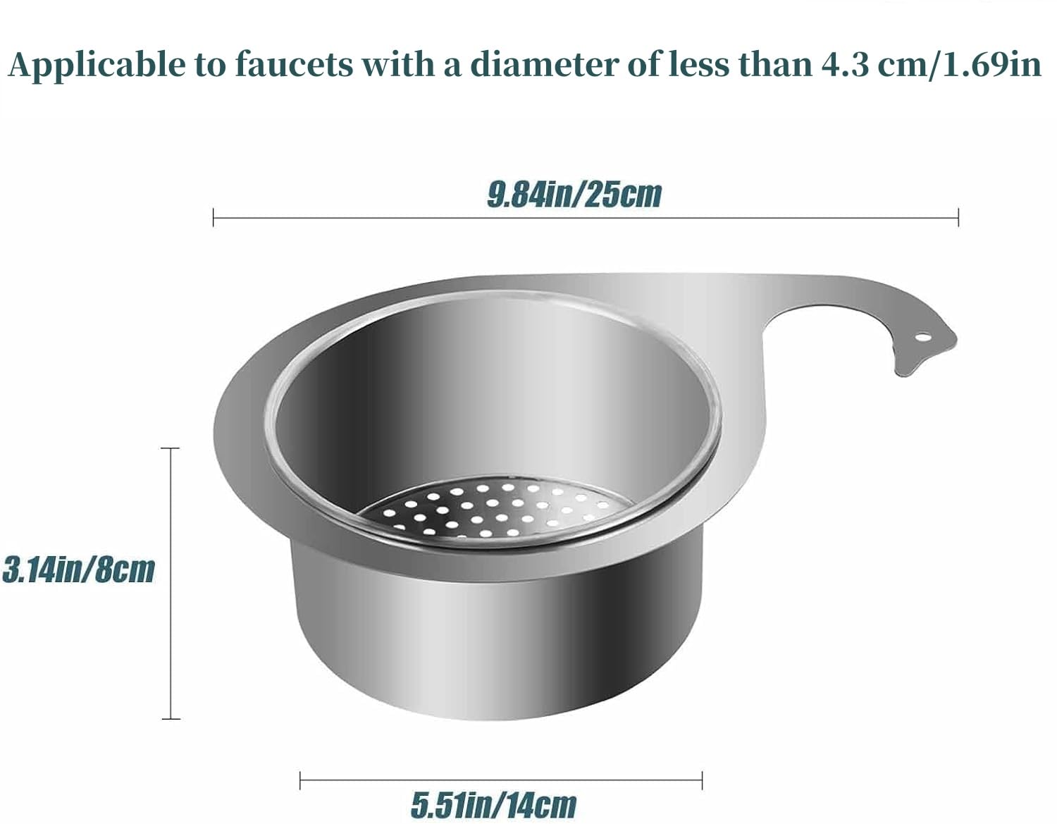 Stainless Steel Sink Strainer Basket - 3 Pcs for Kitchen & Vegetable Drain