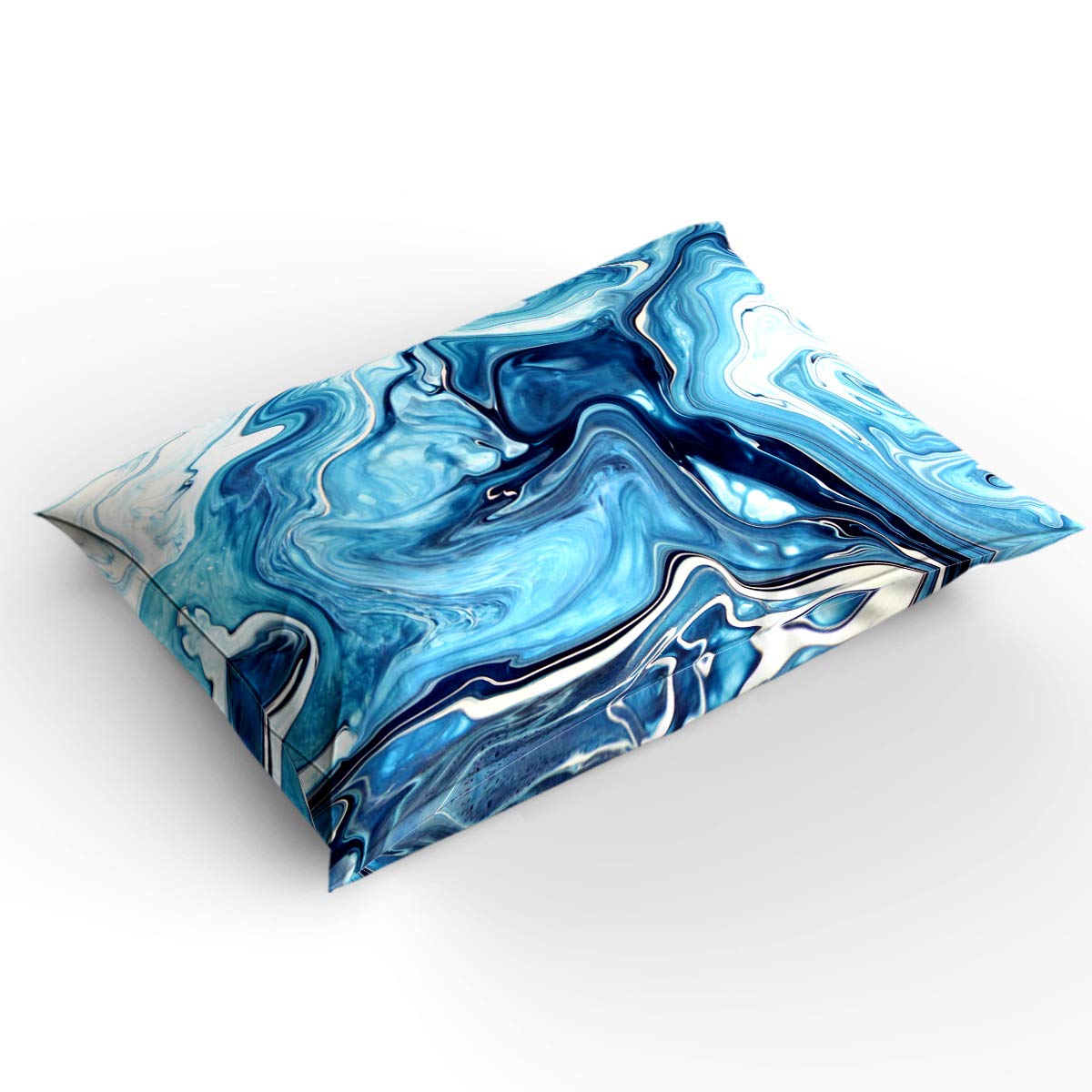 Blue Marble Duvet Cover 3-Piece Full Size Bedding Set with 2 Pillow Shams - Lightweight Soft Comforter Cover in Abstract Design for Modern Bedroom Decor | Perfect for Guest Rooms, Master Bedrooms & Cozy Home Styling