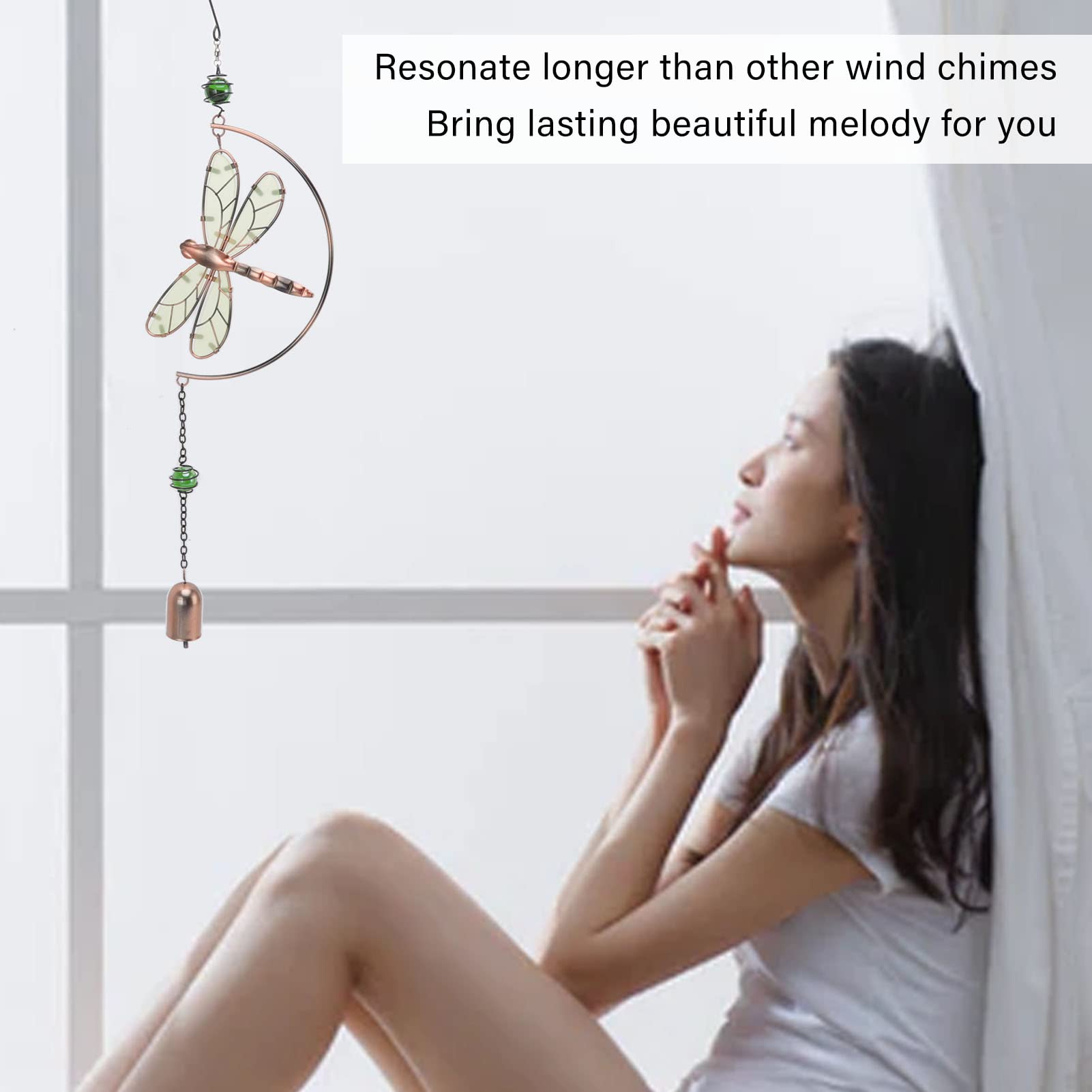 Dragonfly Wind Chimes Outdoor Decor - Waterproof Iron & Acrylic Wind Chime with Beautiful Melody for Garden, Patio, and Home Decoration - Perfect for Relaxing in Your Backyard or as a Housewarming Gift