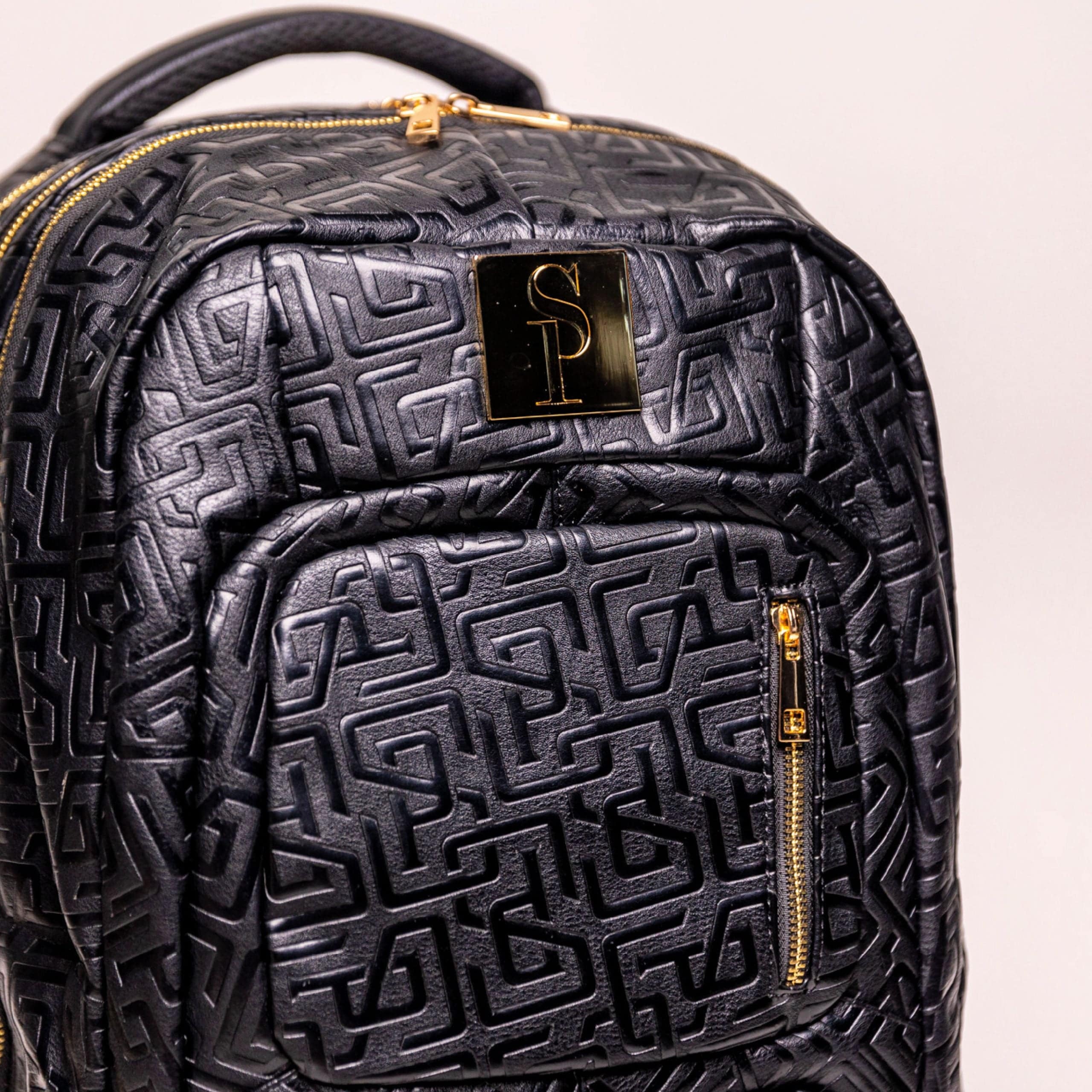 Premium Black Monogram Leather Carry-On Roller Bag - Patented Signature Design Luggage for Business Travel & Weekend Getaways