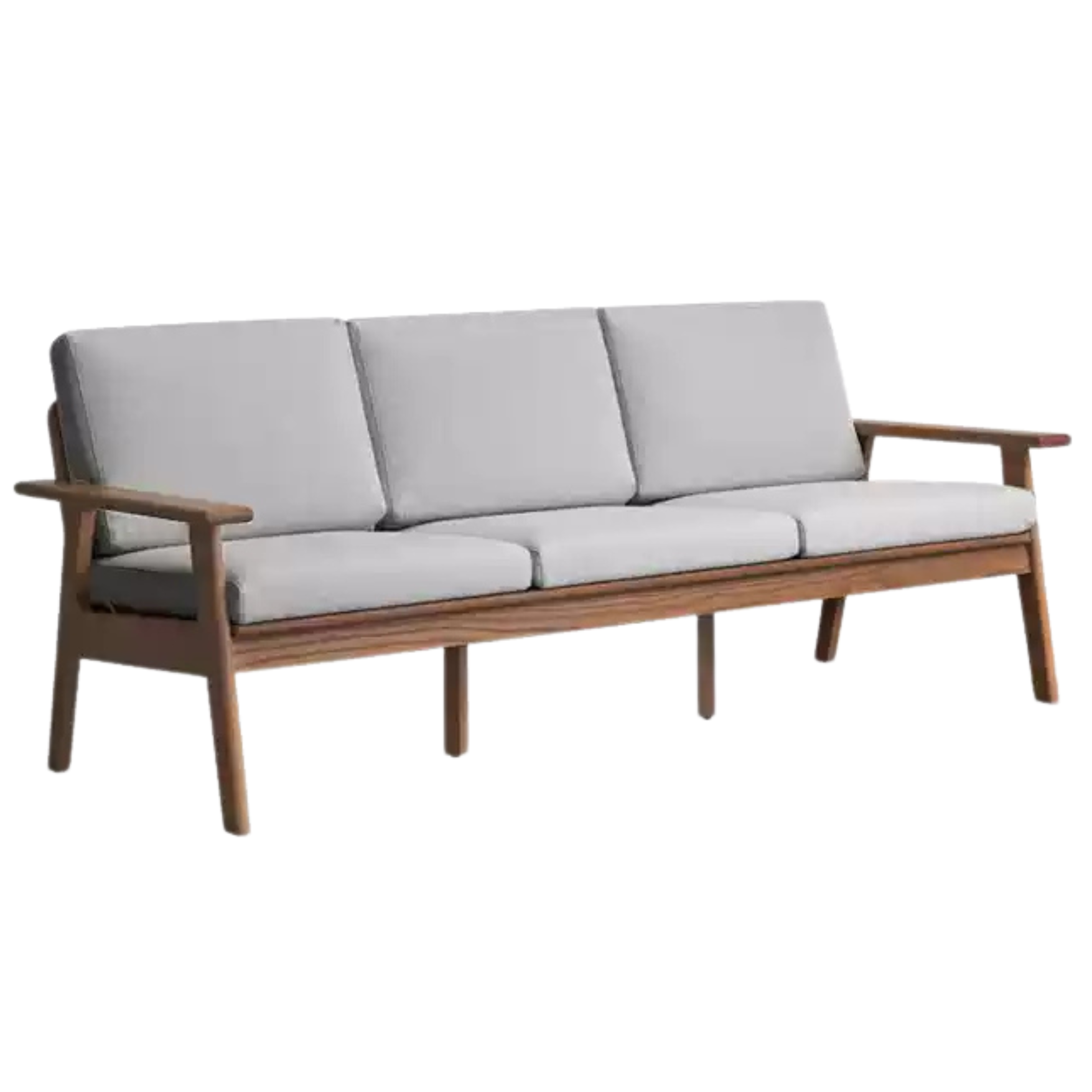 Solid Oak Wood Straight Sofa - 4 Fabric Color Options for Living Room, Office & Lounge Areas