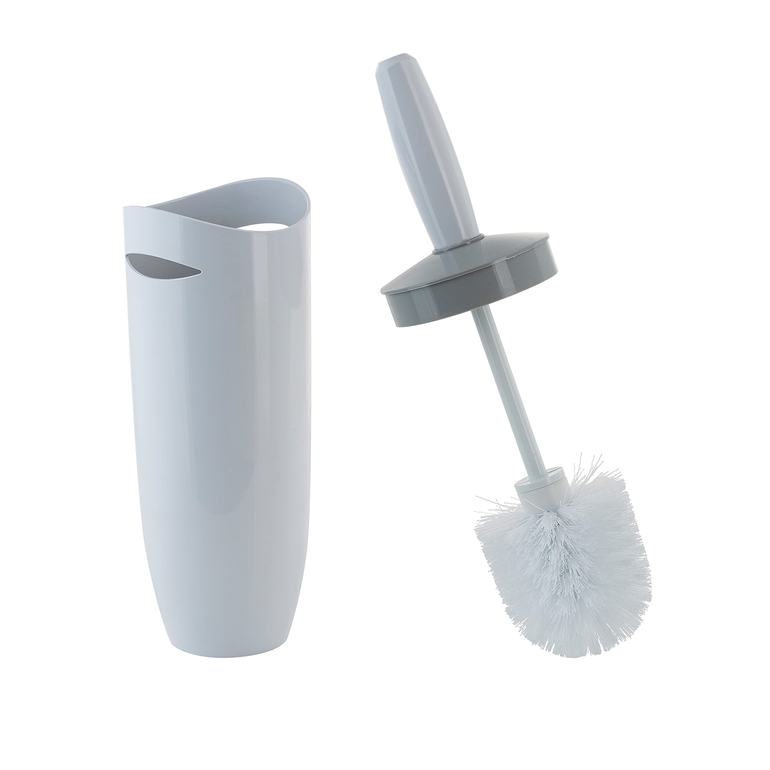 Premium Contour Toilet Brush and Holder Set - Ergonomic Design for Easy Cleaning | Bathroom Essentials for Home, Hotel & Office Use