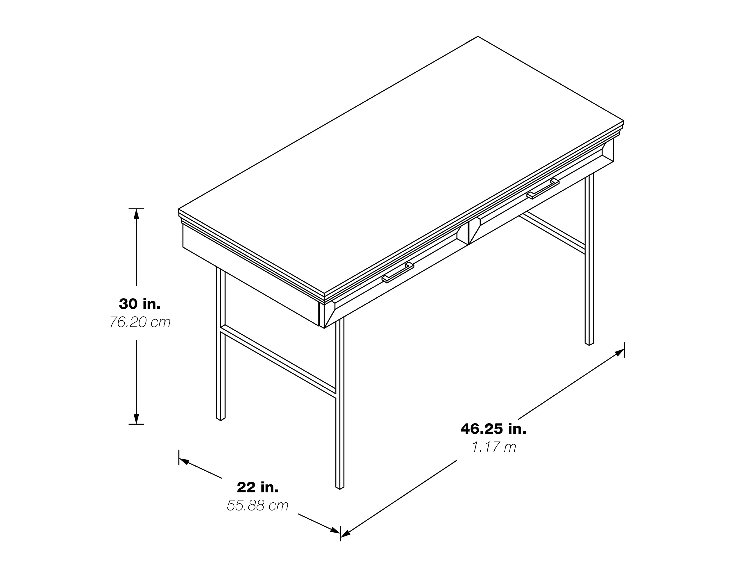 OSP Jefferson Writing Desk with Lockdowel Fastening System - Espresso Finish Home Office Desk for Study, Work & Remote Learning