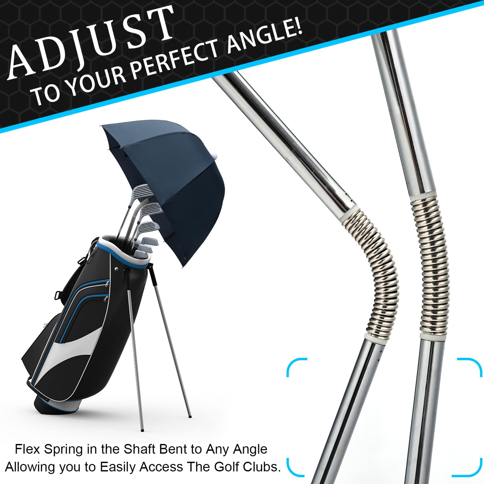 G4Free Golf Umbrella with Flex Technology - Waterproof Windproof Golf Bag Umbrella for Club Protection - Perfect for Golf Courses, Tournaments & Outdoor Sports