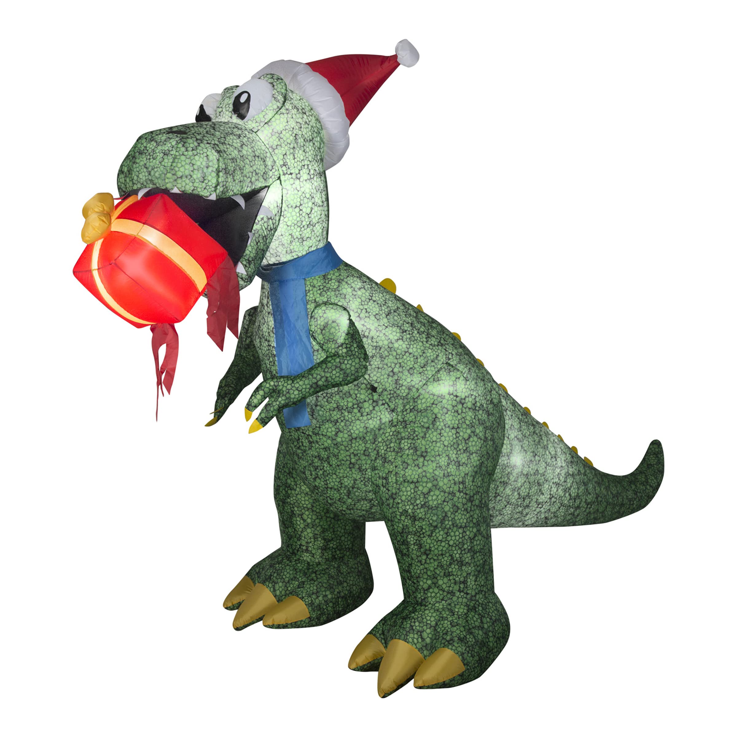 National Tree Company 9.5ft Inflatable T-Rex Dinosaur with LED Lights & Power Plug - Outdoor Christmas Decoration for Yard, Holiday Party & Seasonal Festivities