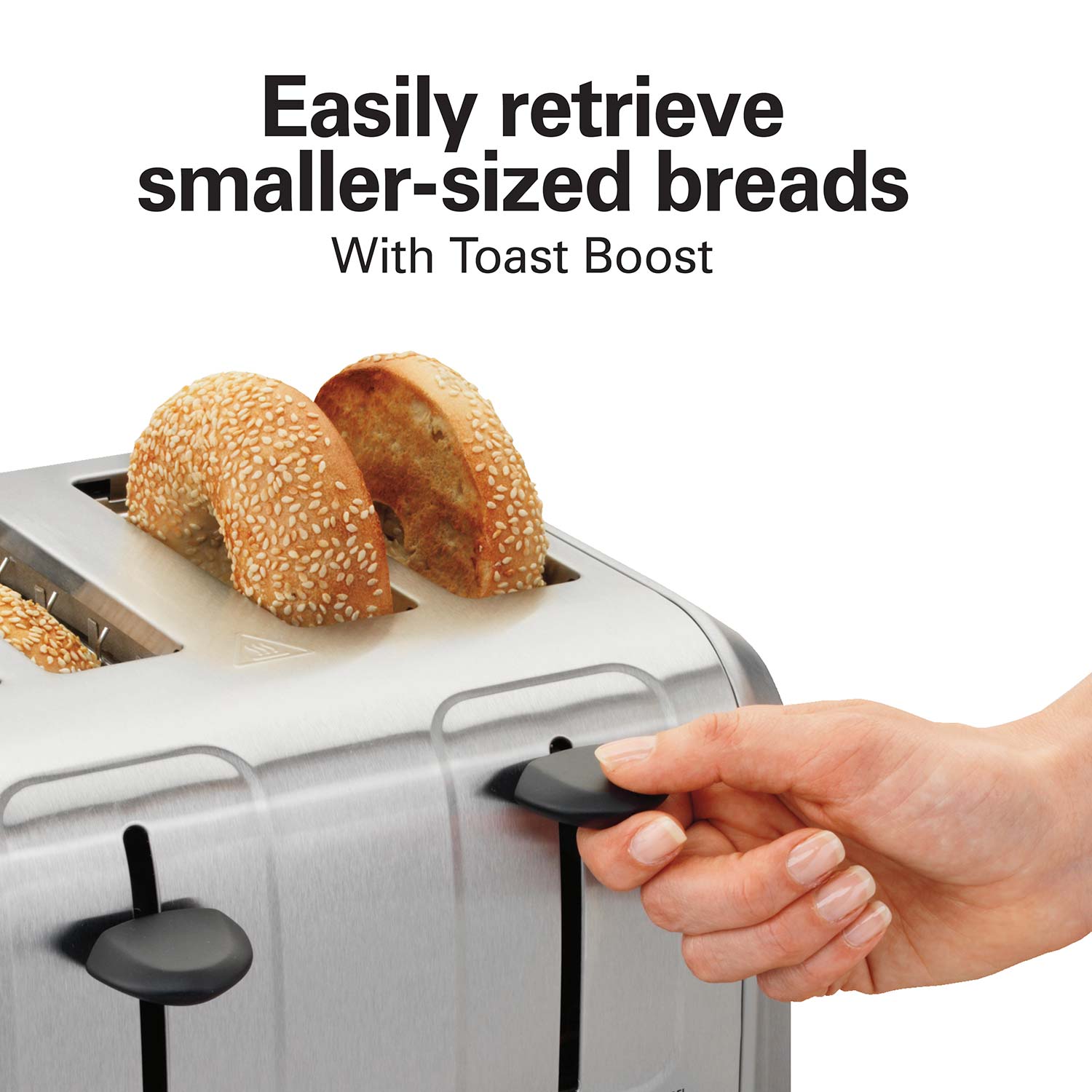 HAMILTON BEACH 4-Slice Stainless Steel Toaster 24911 - Perfect for Breakfast, Brunch & Family Meals