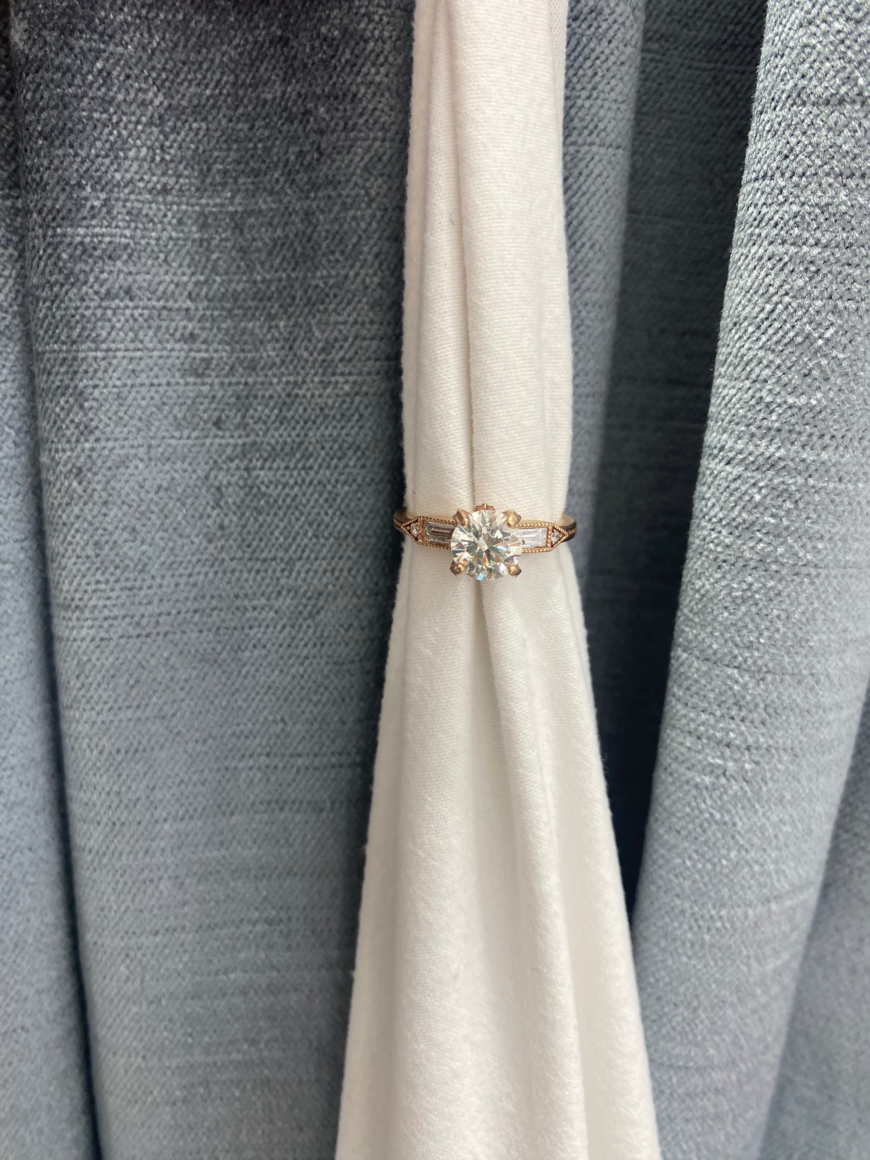 Eleanor Round Cut Diamond Engagement Ring - 14K White Gold Solitaire Ring for Women - Perfect for Proposals, Weddings & Anniversaries