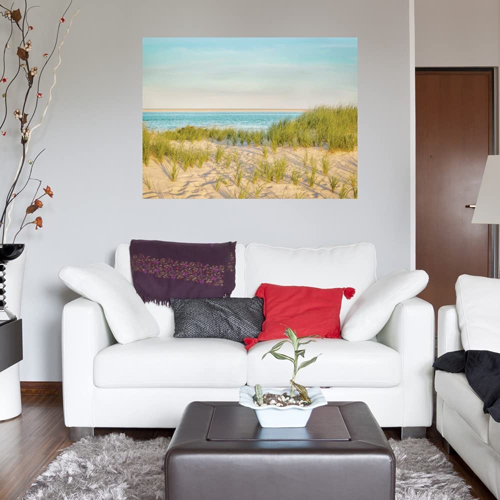 Fine Art Canvas Monomoy View Wall Decor by Artist Brooke T. Ryan - 32x24 Inch Ready to Hang Painting for Living Room, Bedroom, Office & More - Coastal Landscape Artwork for Home & Commercial Spaces