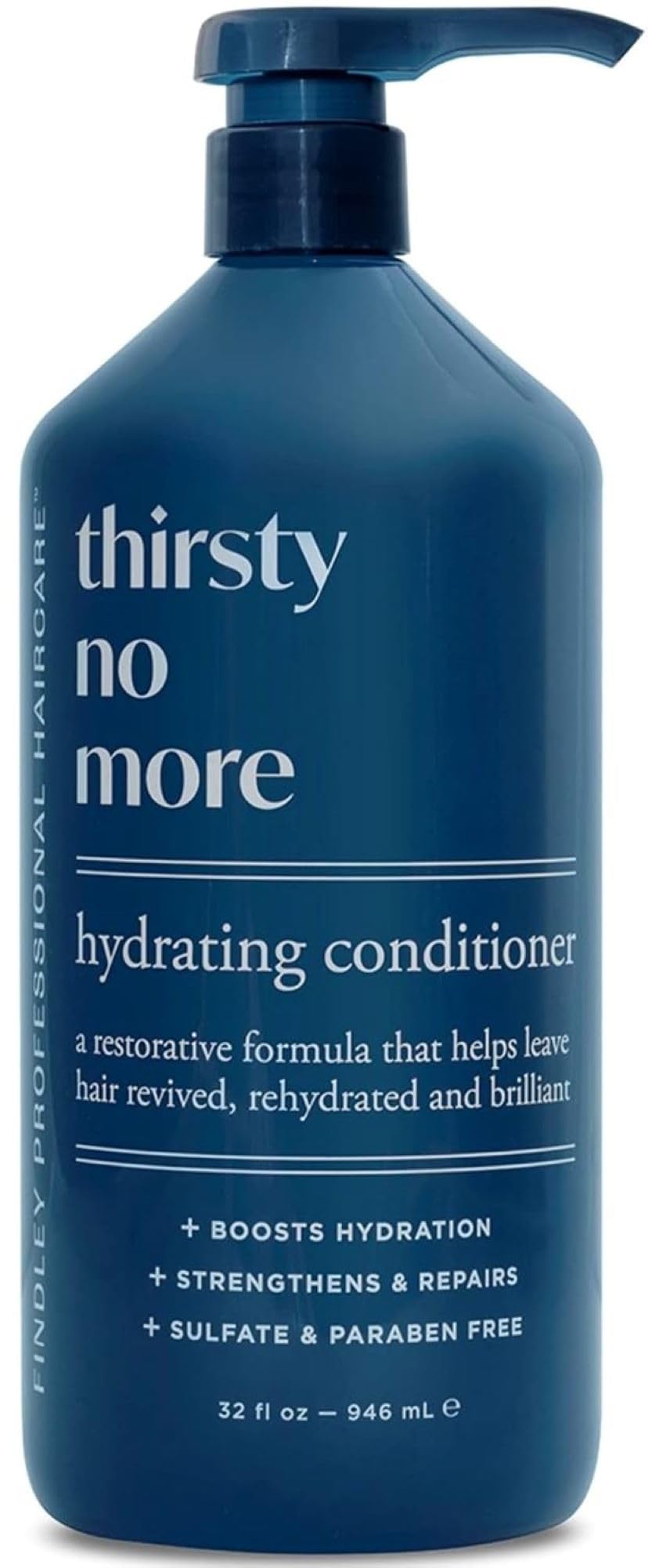 Thirsty No More Hydrating Hair Conditioner with Coconut Oil & Silk Protein - Deep Moisturizing Treatment for Dry, Damaged Hair | Repairs Split Ends & Prevents Breakage | 32oz Bottle for Daily Hair Care Routine | Perfect for Color-Treated, Curly & Frizzy Hair Types
