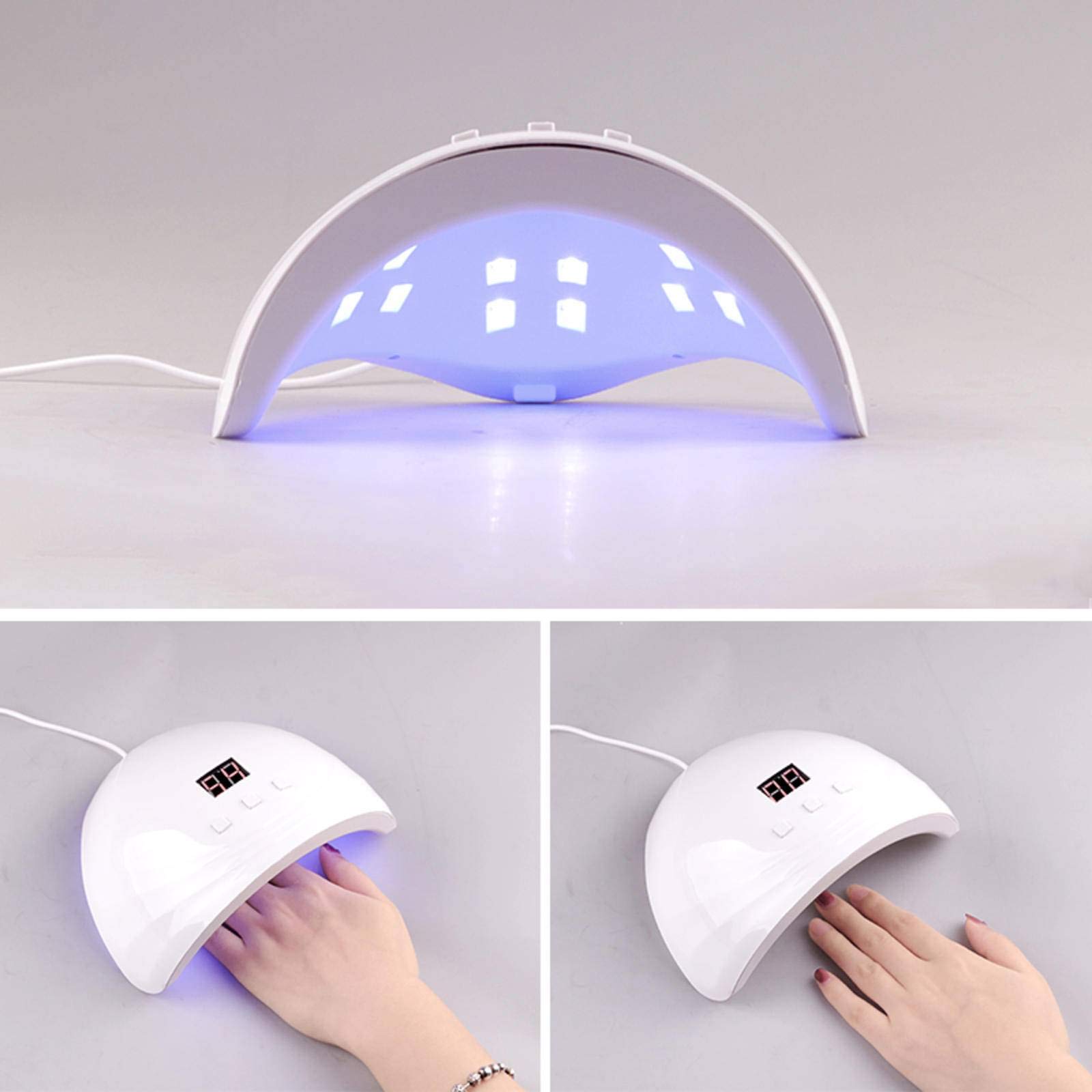 Professional LED UV Nail Lamp for Gel Polish - 3 Timer Settings with Auto Sensor & Digital Display - USB Powered Portable Nail Dryer - Perfect for Home Manicures, Salon Nail Art & DIY Gel Nail Curing