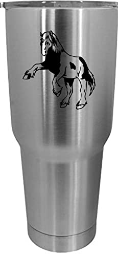 Clydesdale Horse Etched 30oz Stainless Steel Tumbler for Outdoor & Office