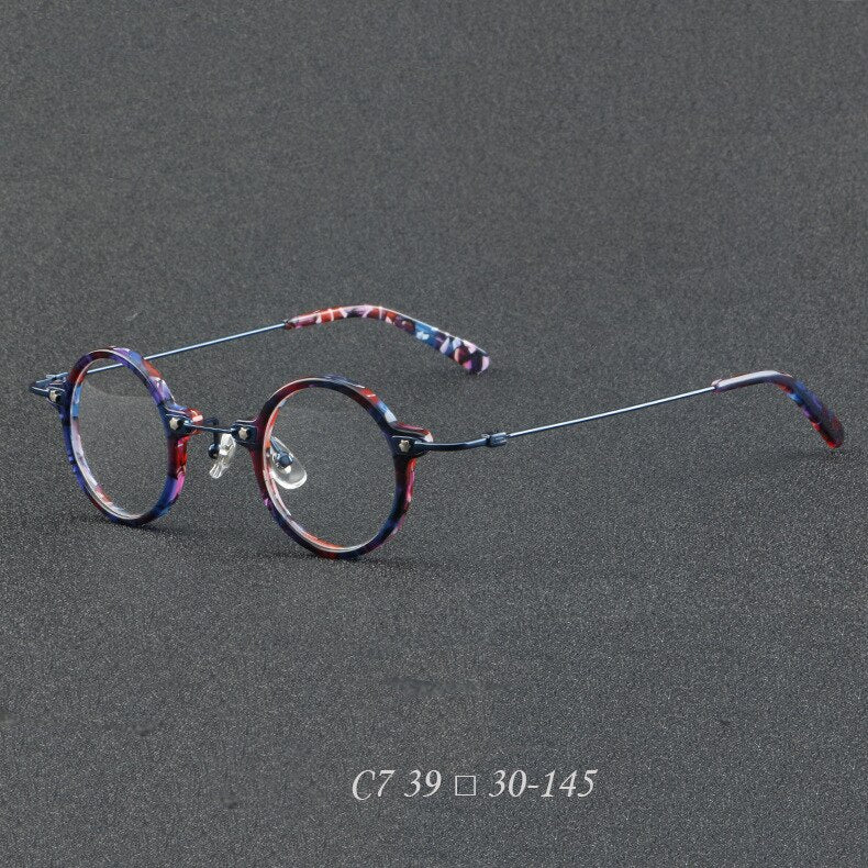 CCspace Women's Full Rim Round Acetate Eyeglasses Frame 55275 - Stylish & Lightweight for Work, Reading & Everyday Fashion