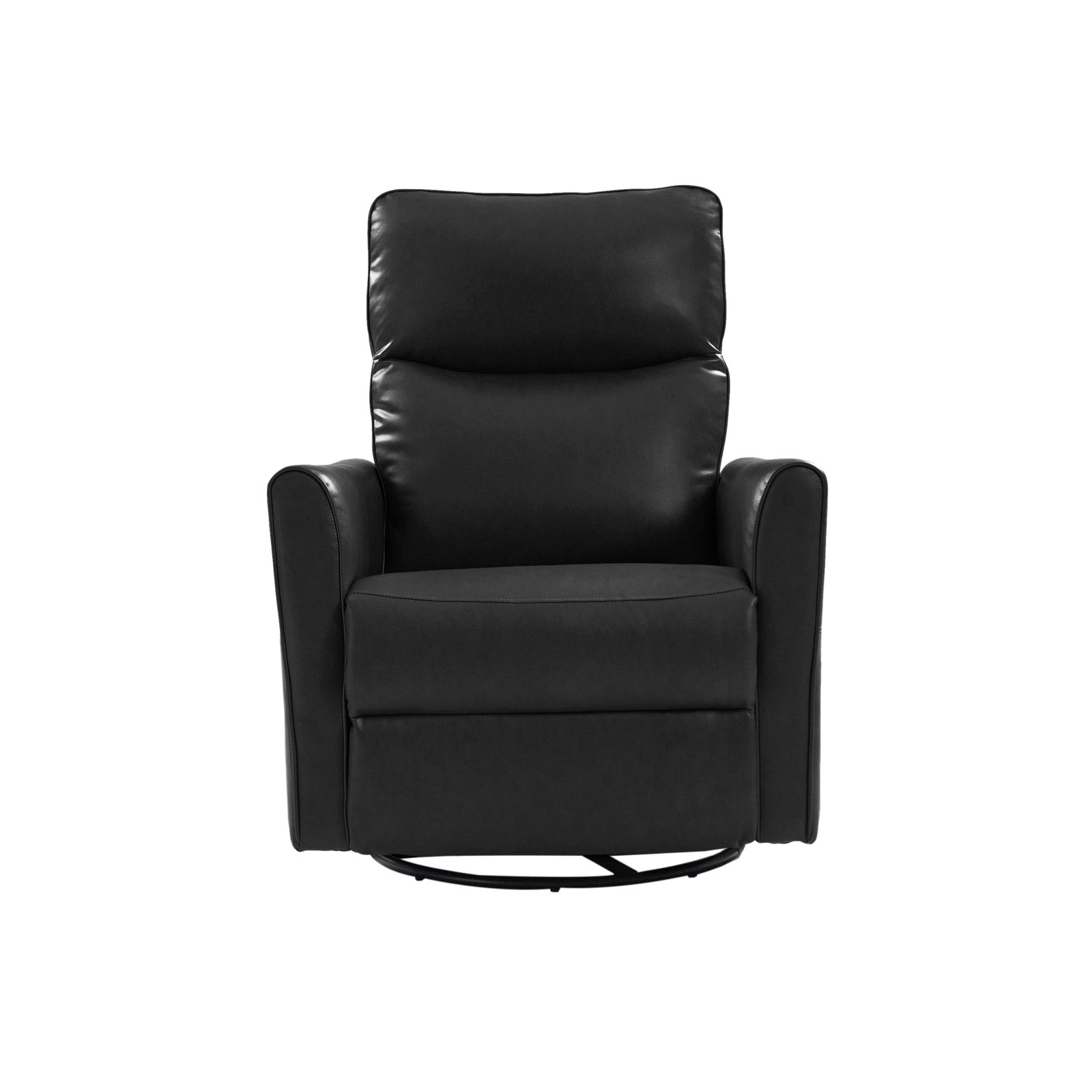 Modern Faux Leather Power Swivel Recliner Chair with USB Charging & Adjustable LED Reading Lamp - Perfect for Home Theater, Living Room & Office Relaxation